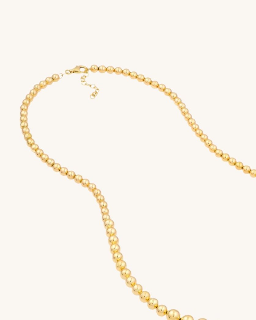 15mm Solid Gold Graduated Beaded Bracelet - Sparkle Society