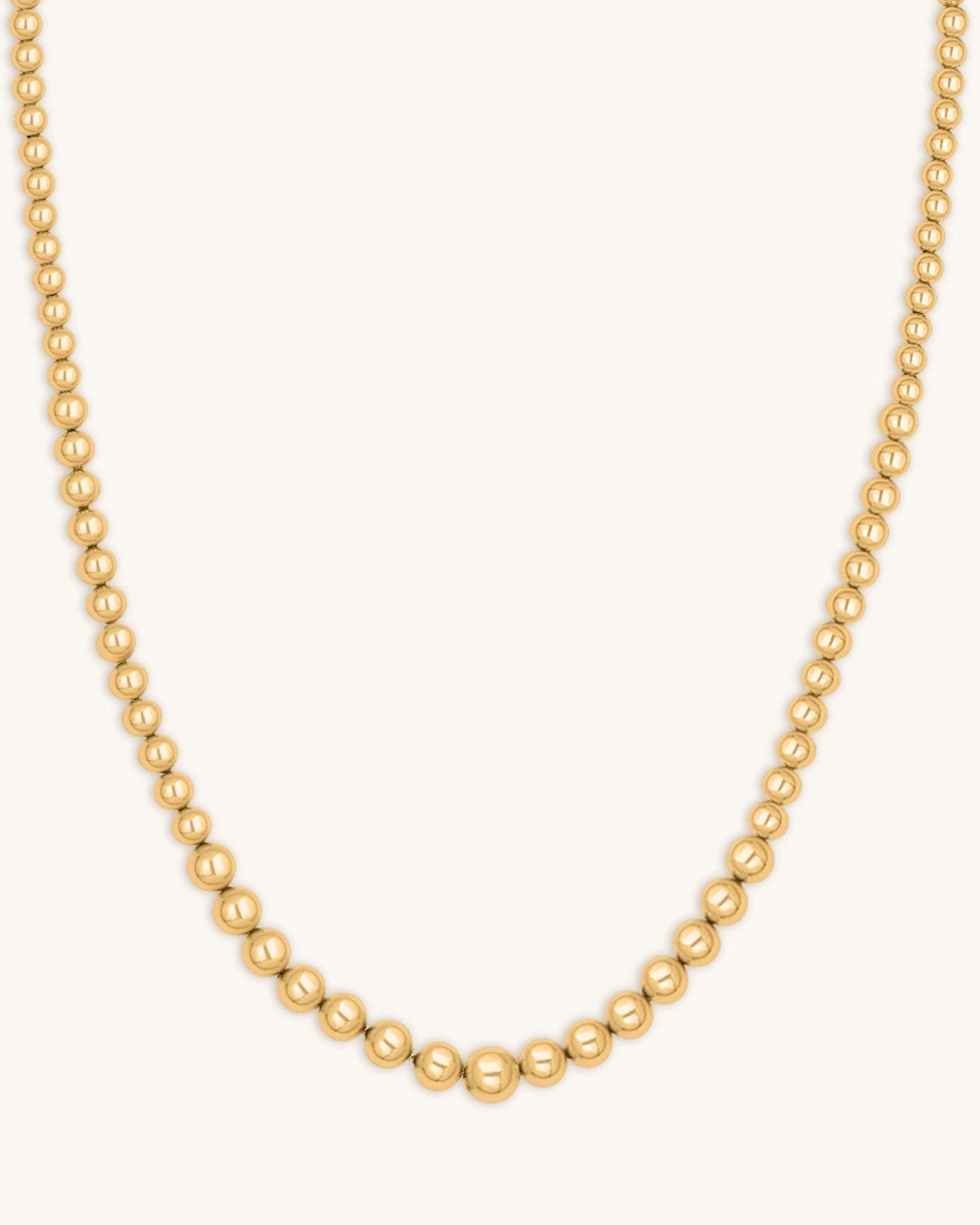 15mm Solid Gold Graduated Beaded Bracelet - Sparkle Society