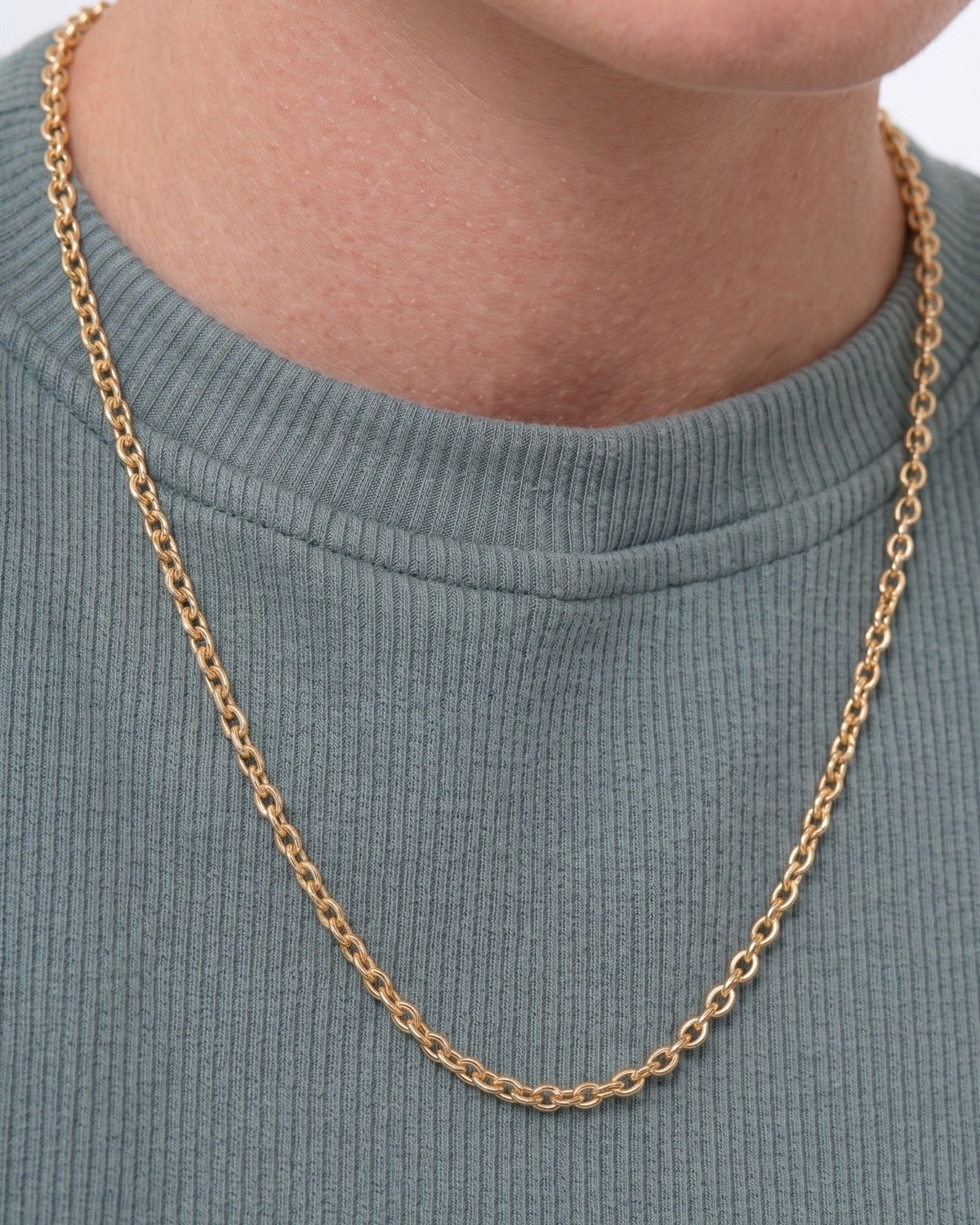 3.0mm Solid Gold Cable Chain - Sparkle Society