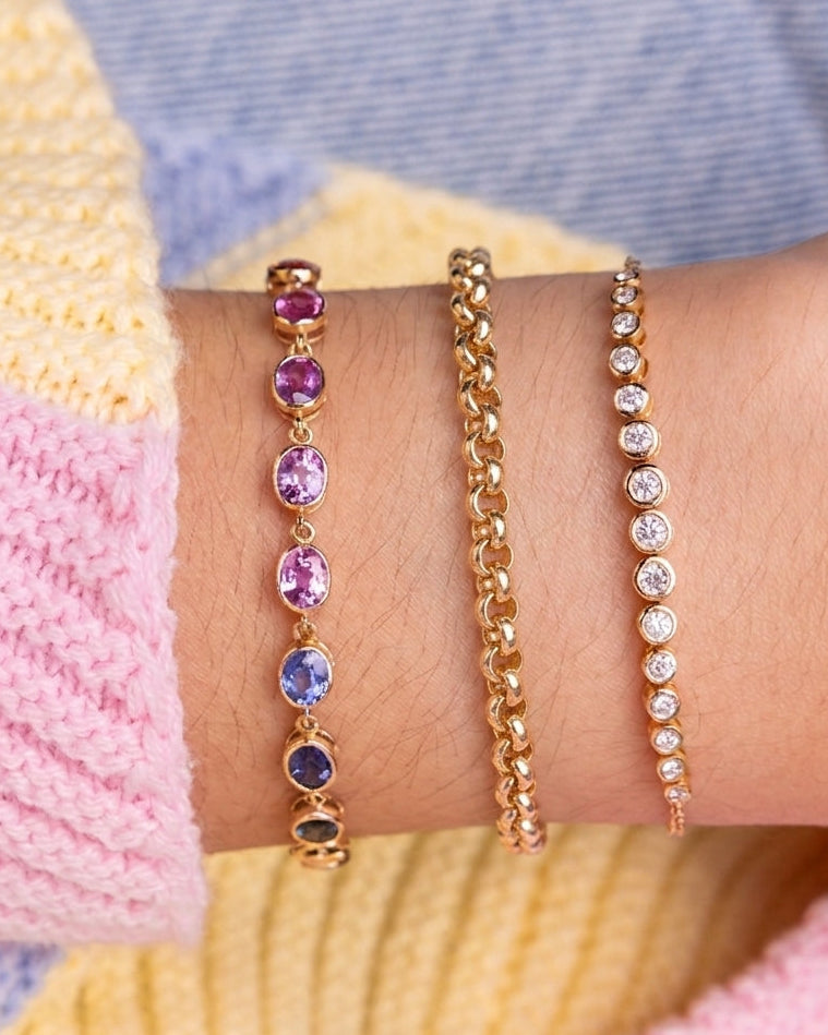 5.2mm Solid Gold Rolo Chain Bracelet - Sparkle Society