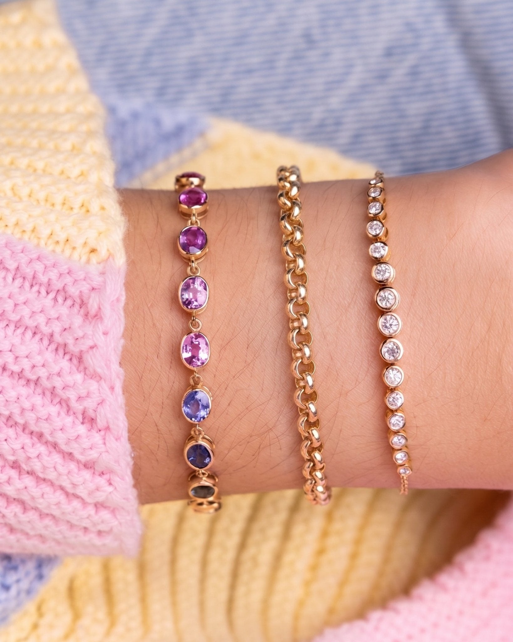 5.2mm Solid Gold Rolo Chain Bracelet - Sparkle Society