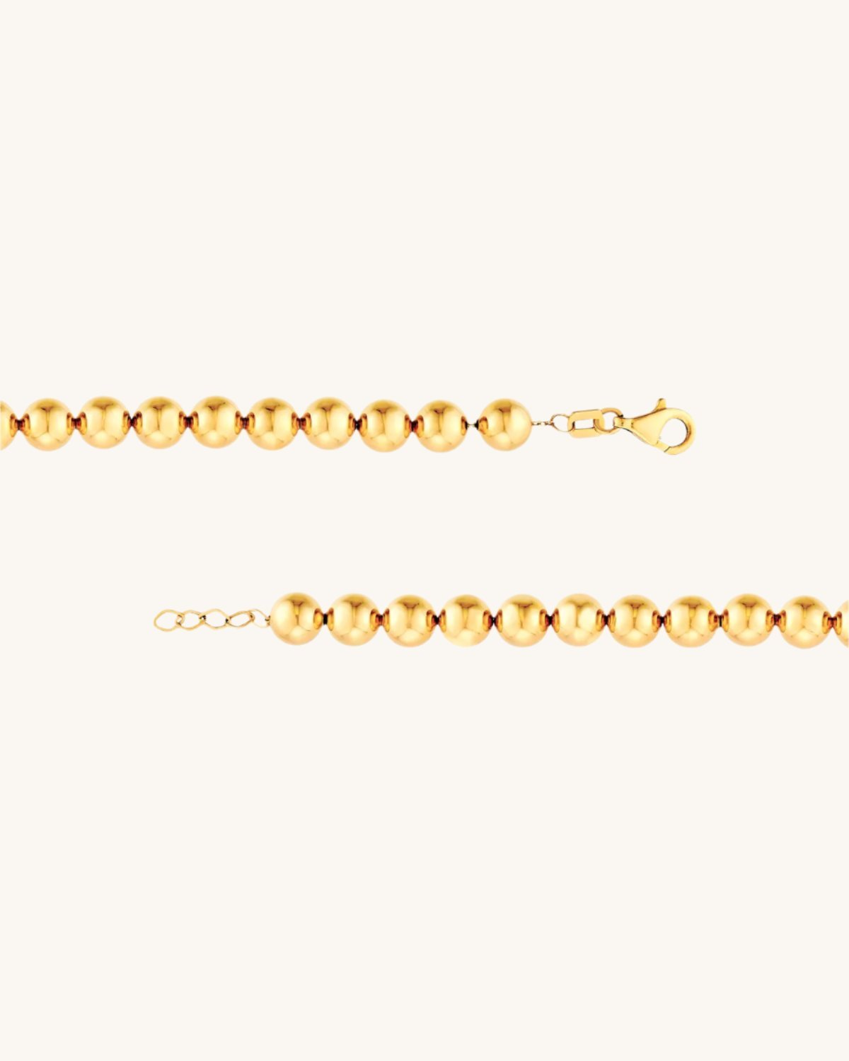 6mm Solid Gold Beaded Bracelet - Sparkle Society