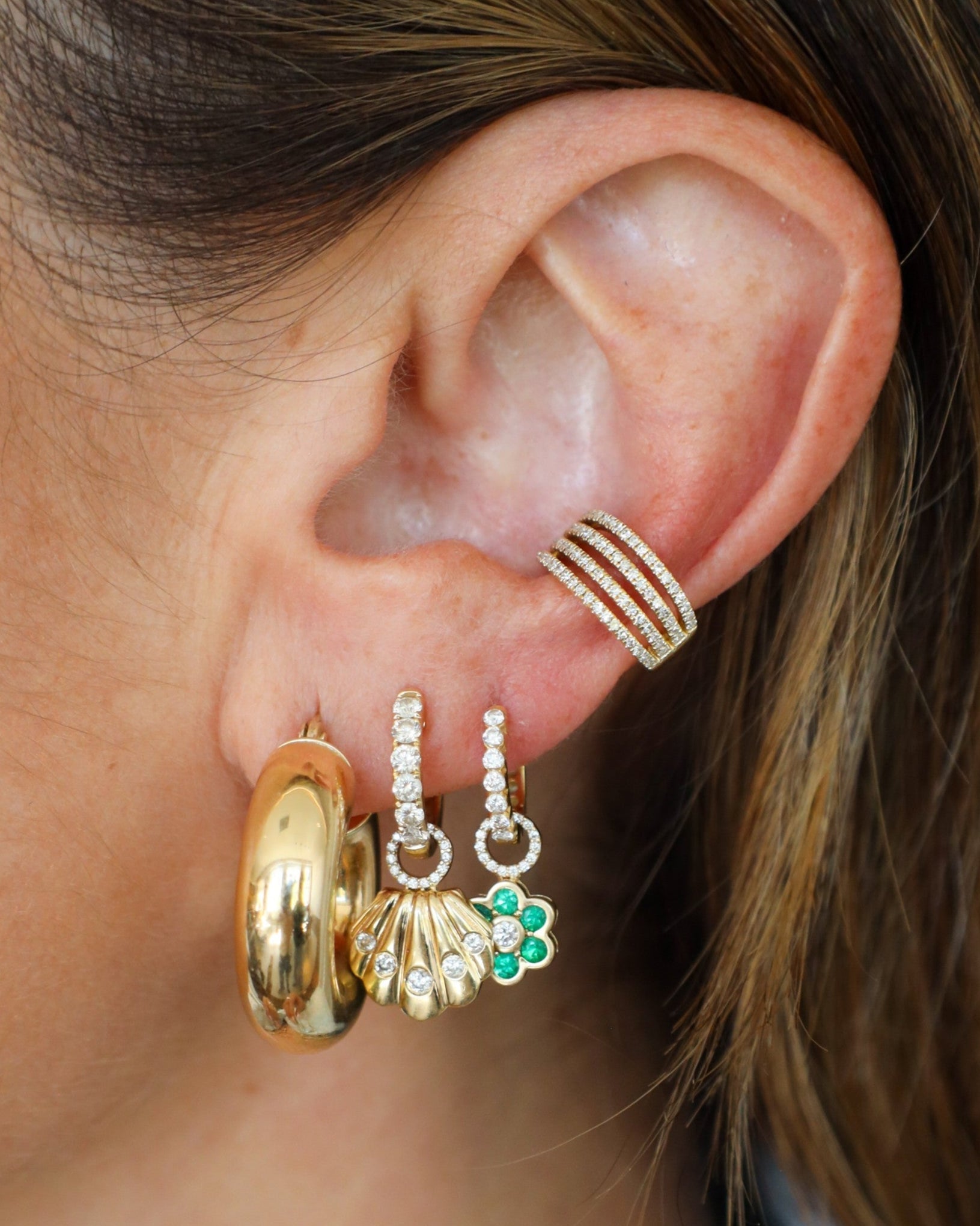 7mm Chunky Hollow Gold Tube Hoops - Sparkle Society