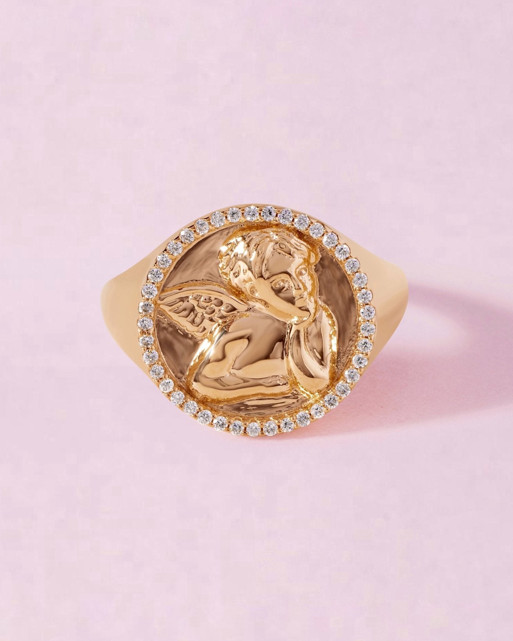 Angel signet ring deals