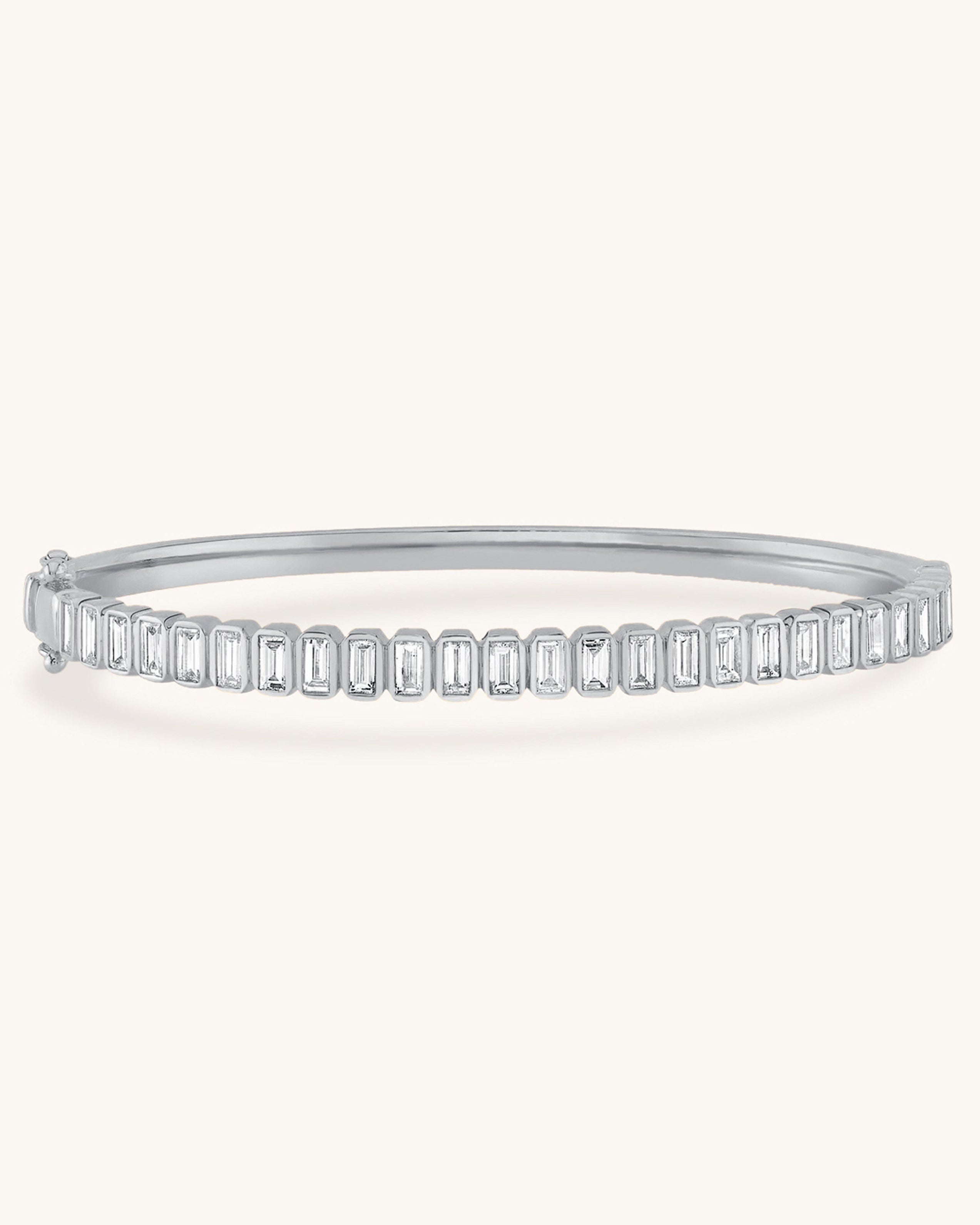 Baguette Diamond Bangle - Sparkle Society