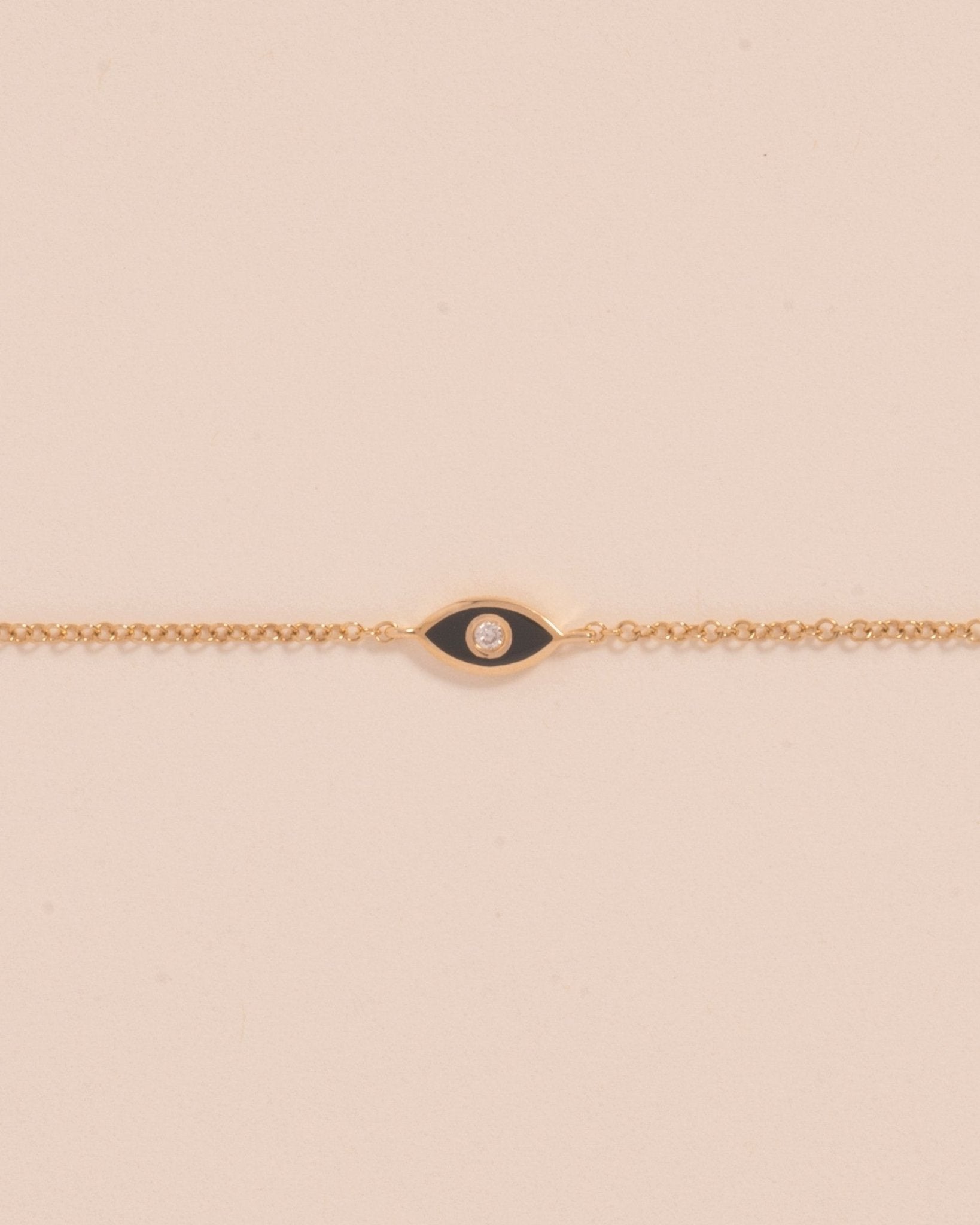 Black Enamel Evil Eye Bracelet - Sparkle Society