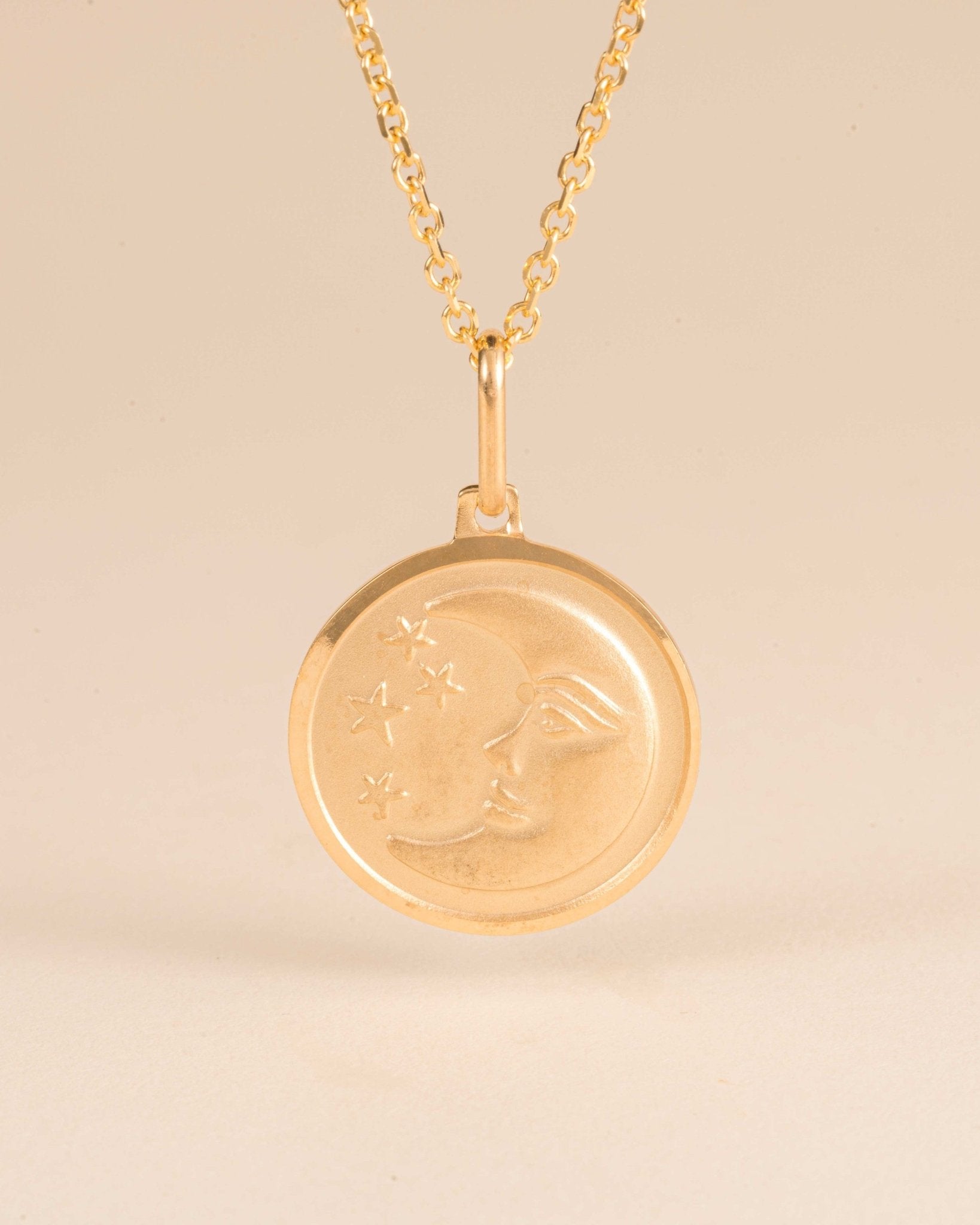 Brushed Gold Crescent Moon Necklace Charm - Sparkle Society
