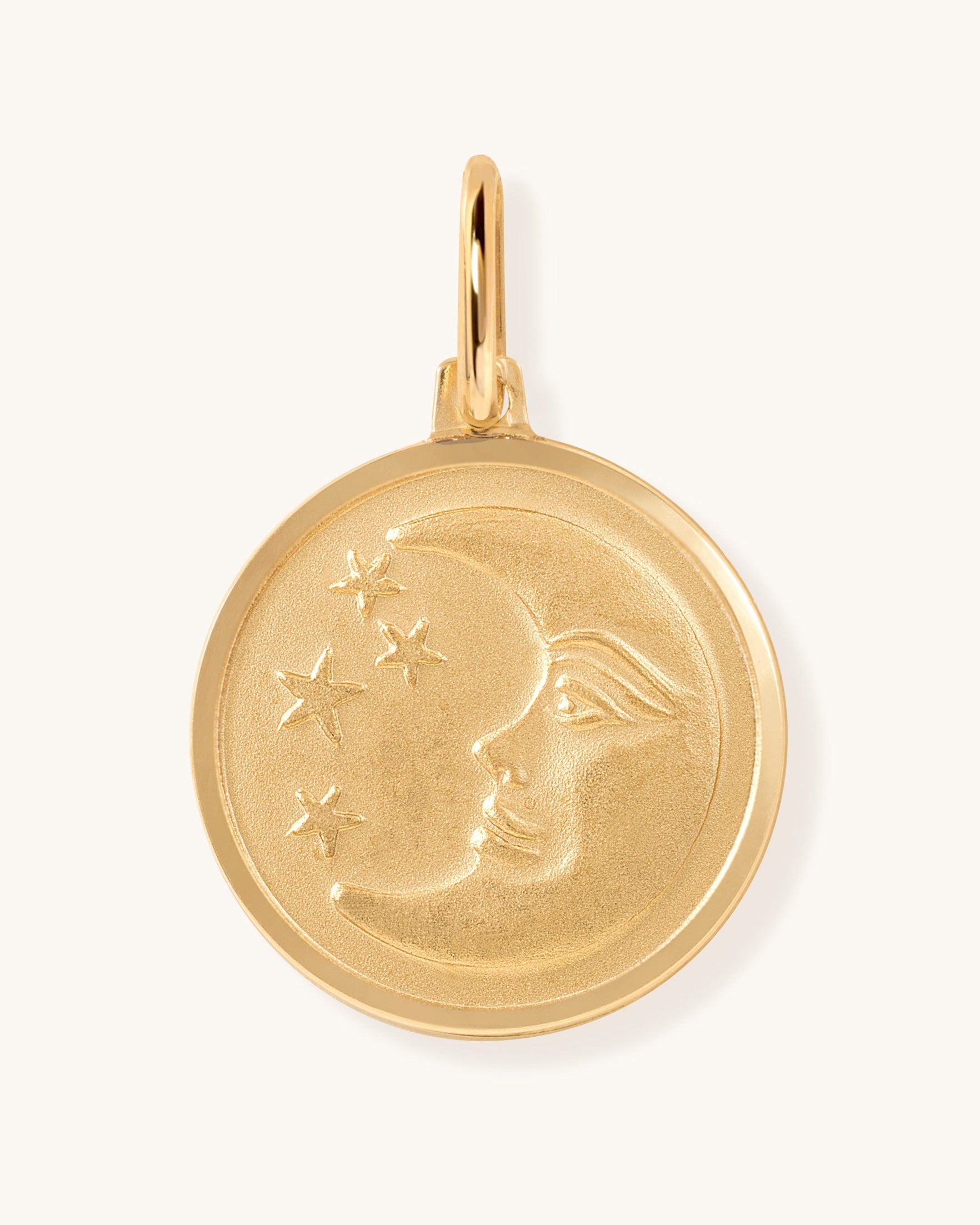 Brushed Gold Crescent Moon Necklace Charm - Sparkle Society