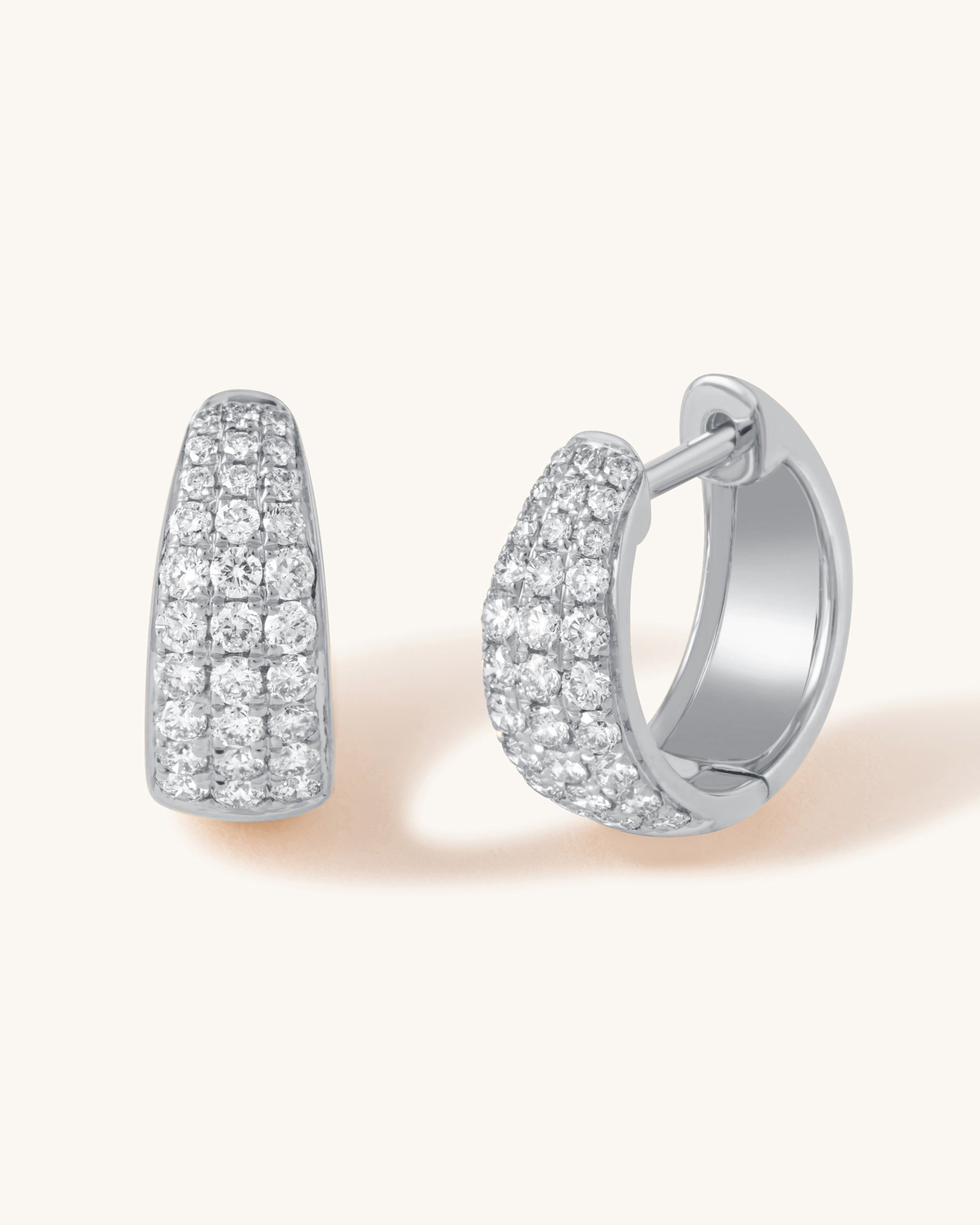Chunky Triple Row Diamond Huggies - Sparkle Society