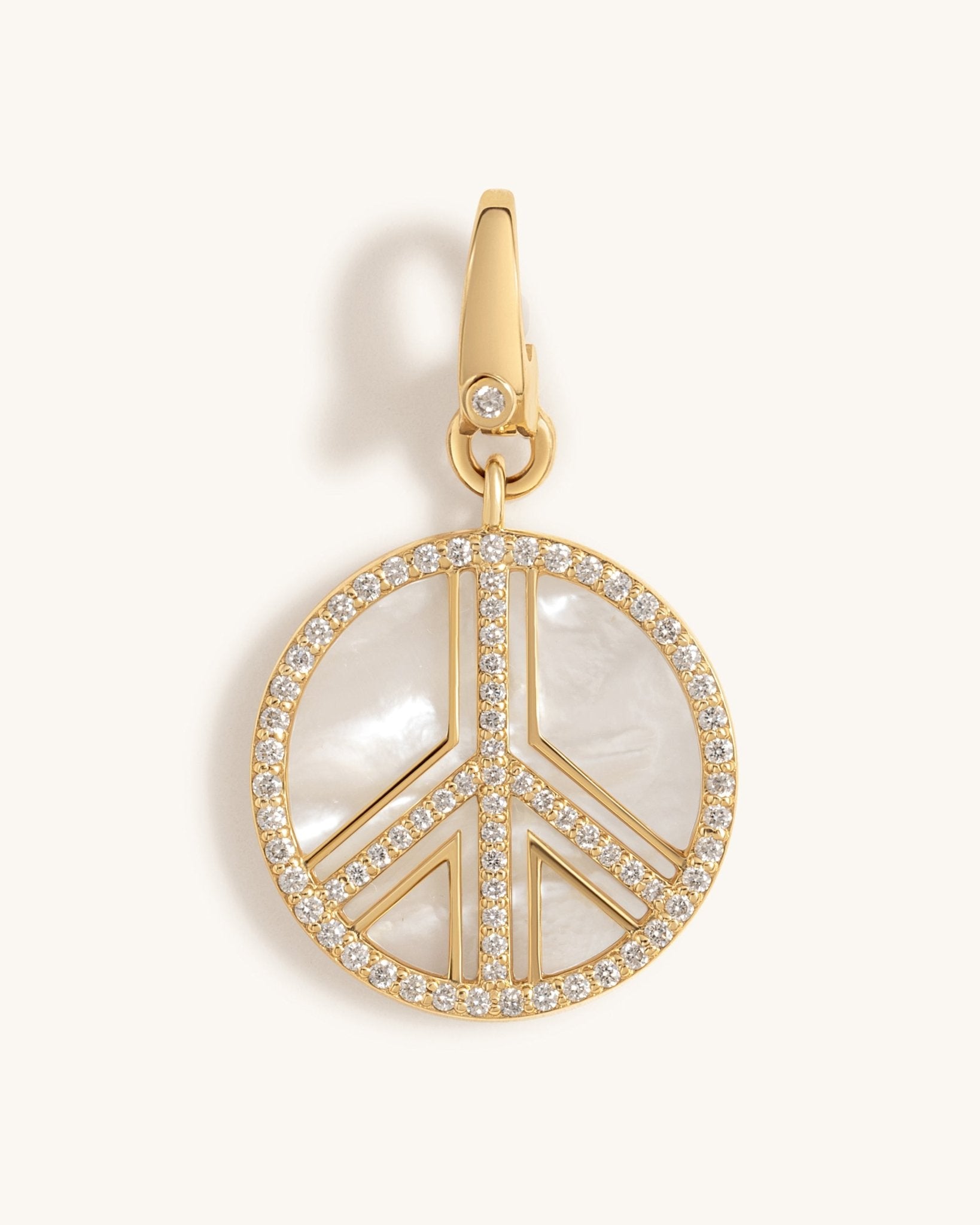 Diamond and Mother Of Pearl Peace Charm - Sparkle Society