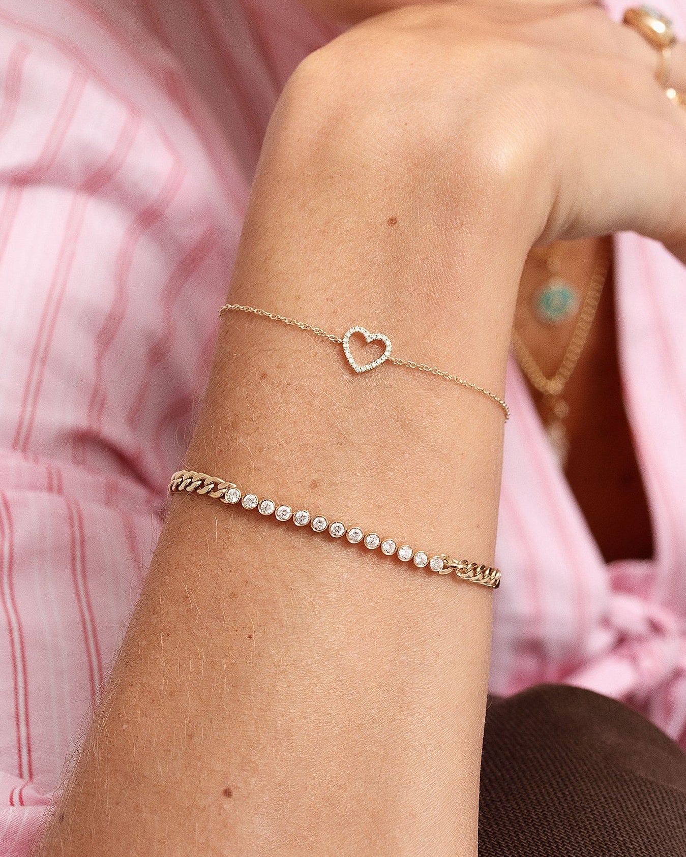 Diamond Bezel Cuban Link Bracelet - Sparkle Society