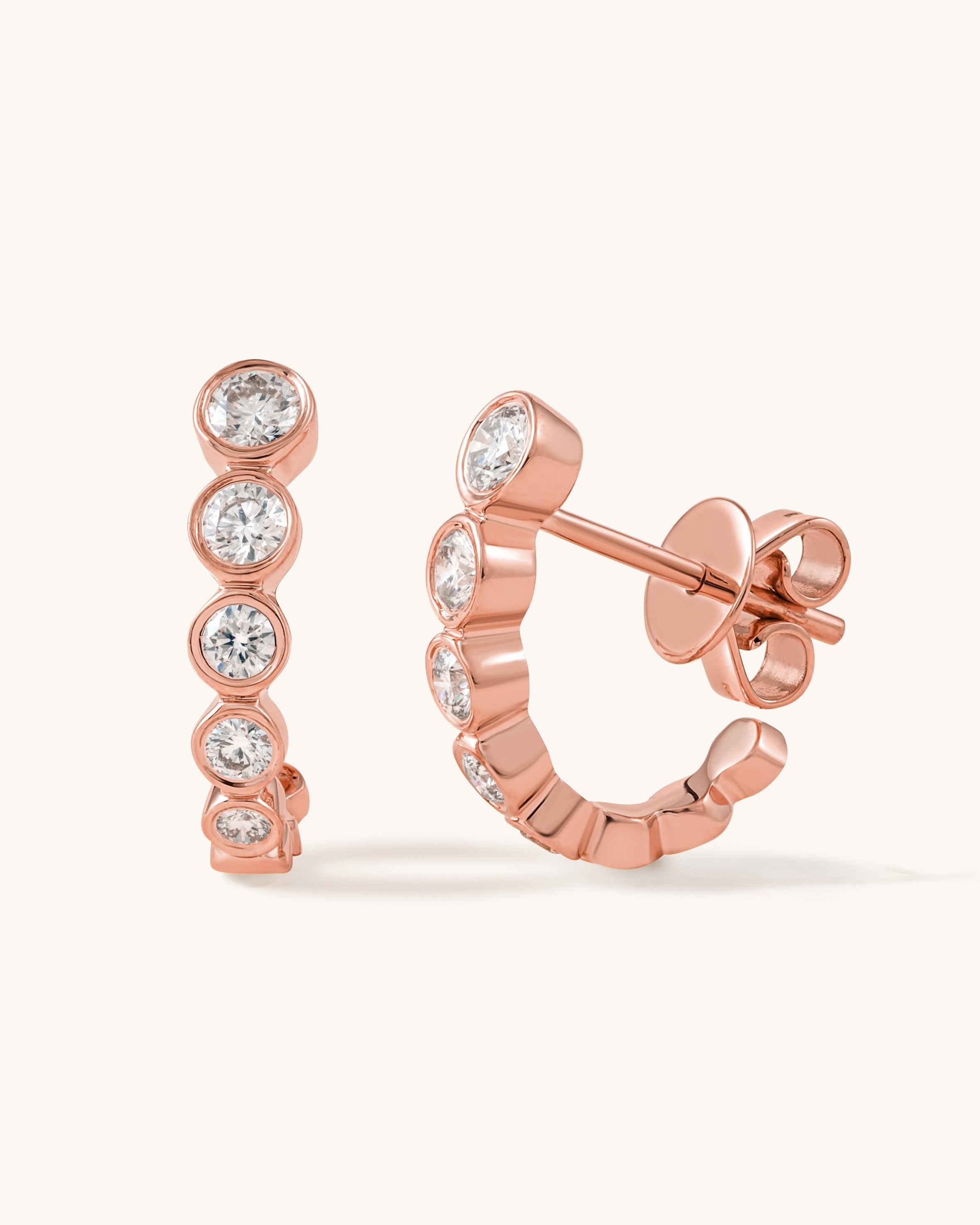 Diamond Bezel J - Earrings - Sparkle Society