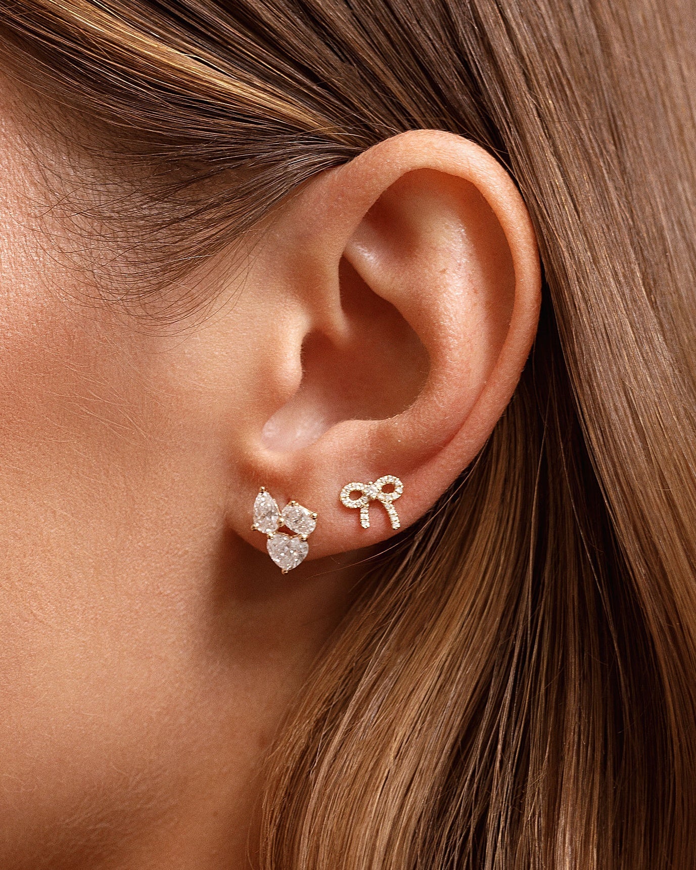 Diamond Bow Studs - Sparkle Society