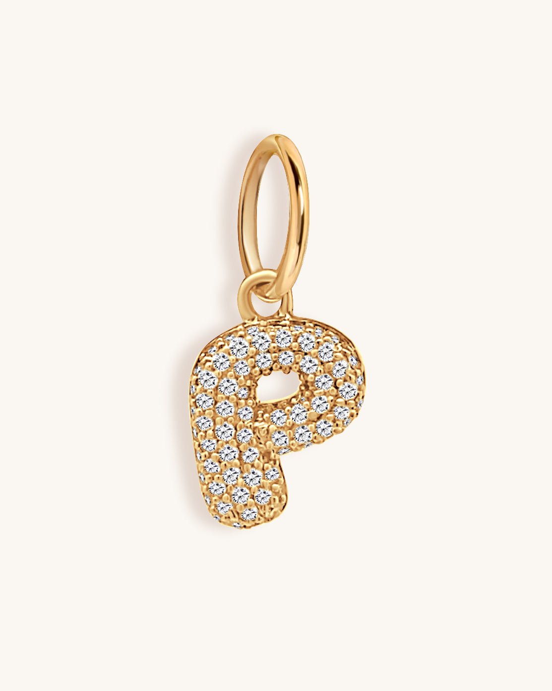 Diamond Bubble Font Initial Charm - Sparkle Society