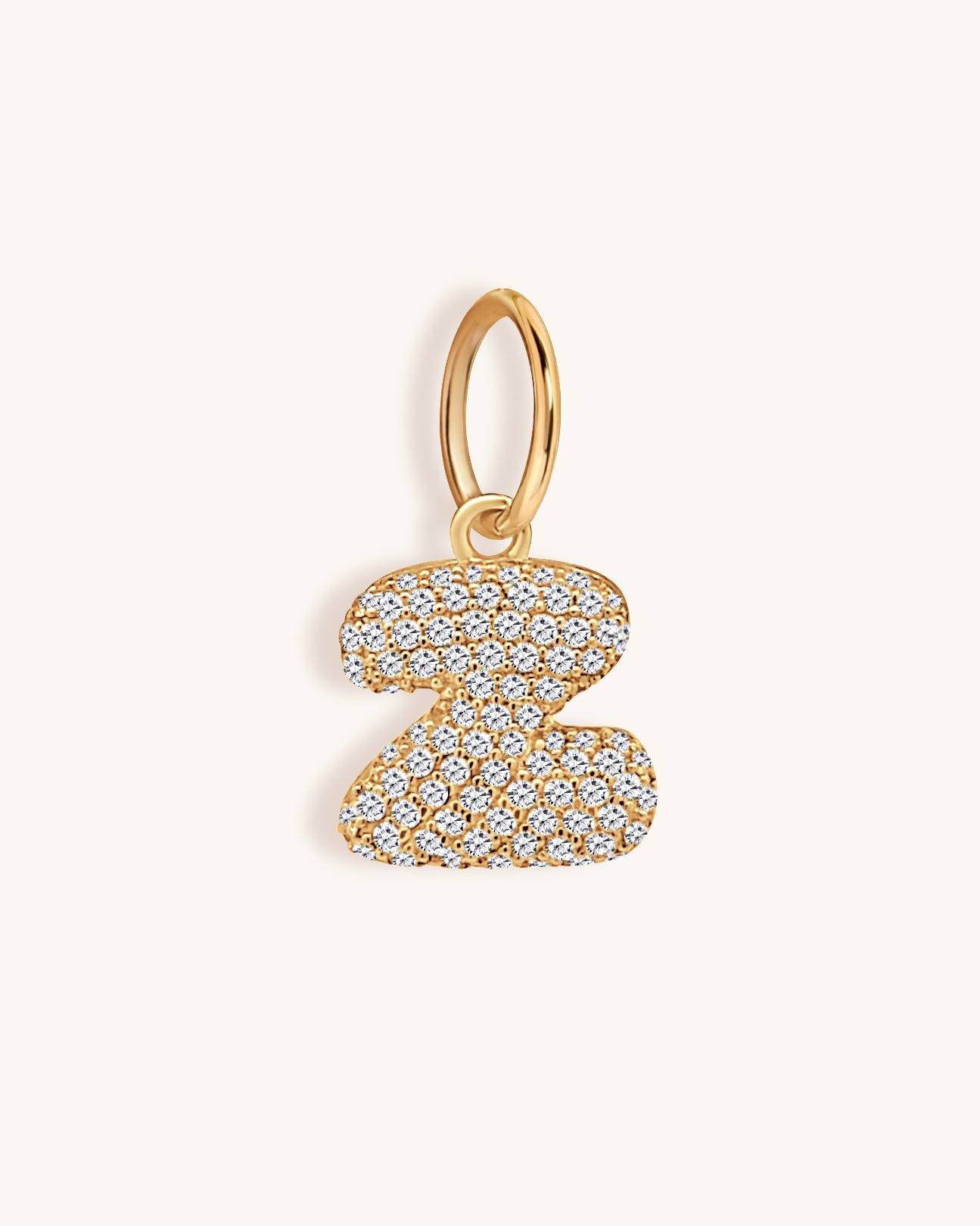 Diamond Bubble Font Initial Charm - Sparkle Society