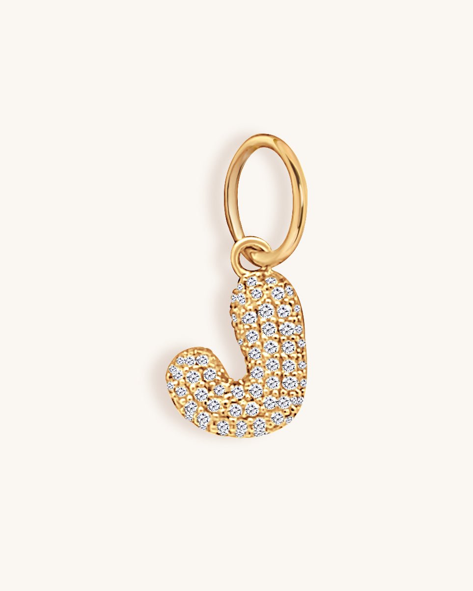 Diamond Bubble Font Initial Charm - Sparkle Society