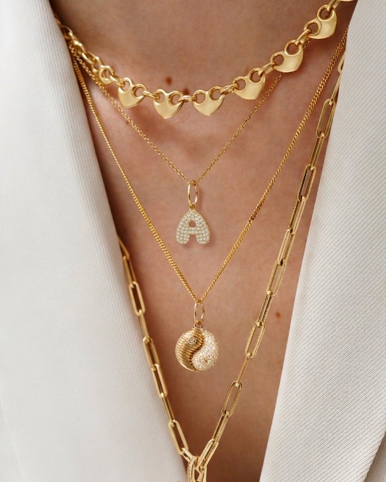 Diamond Bubble Font Initial Charm - Sparkle Society