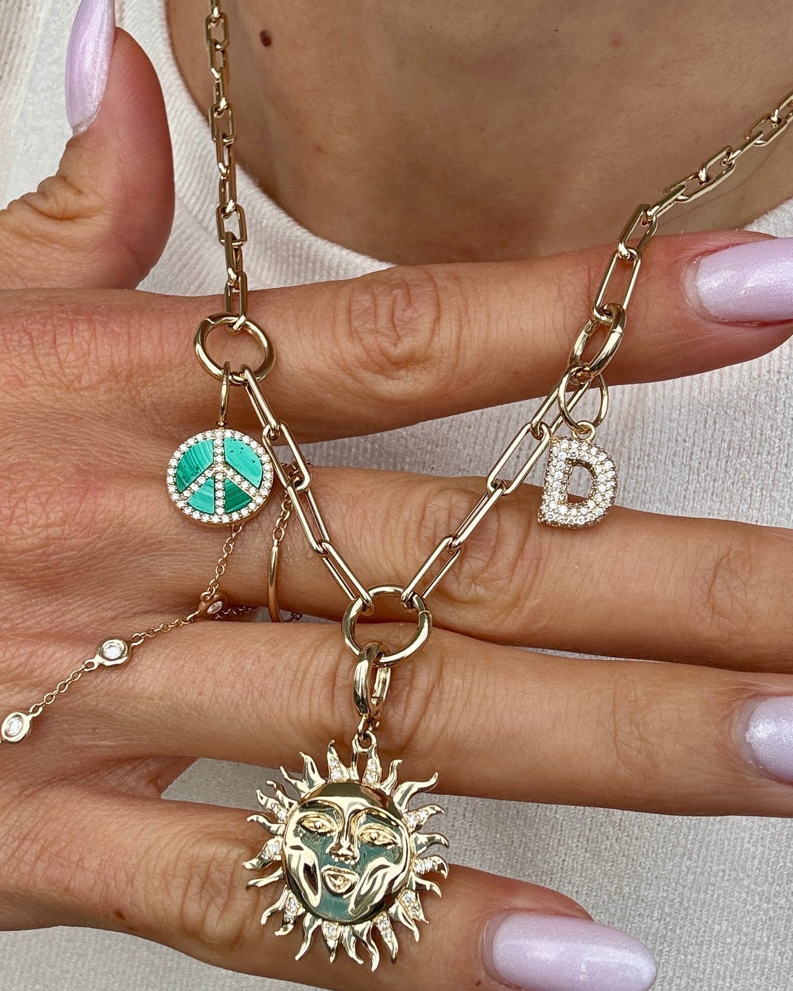 Diamond Bubble Font Initial Charm - Sparkle Society