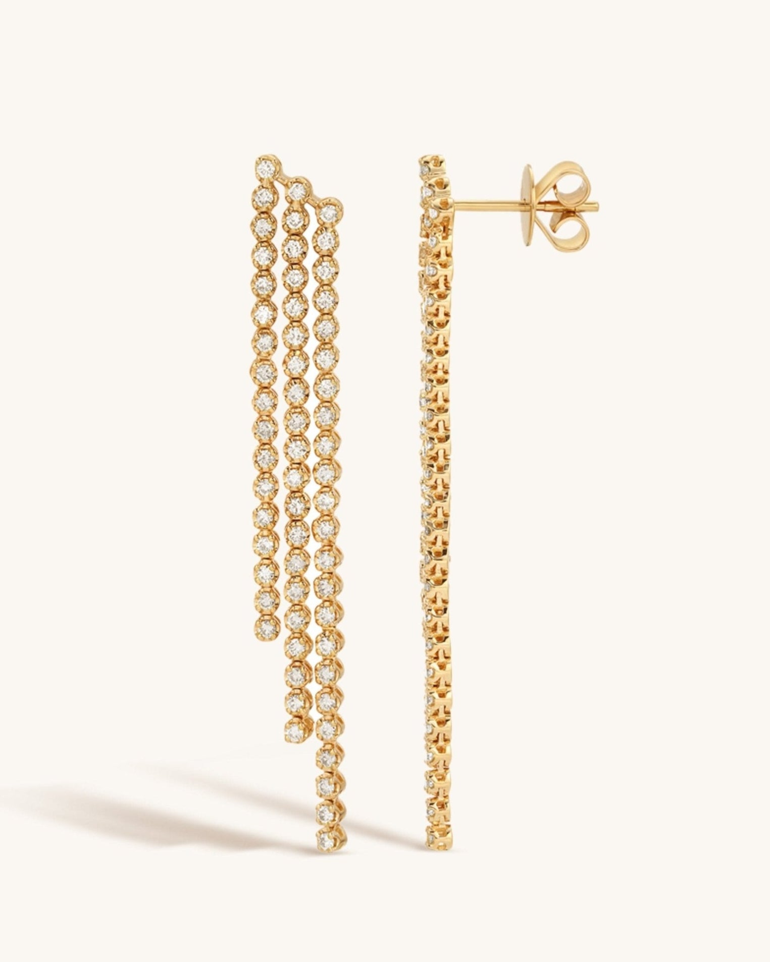 Diamond Crown Prong Drop Earrings - Sparkle Society