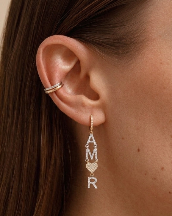 Diamond Custom Drop Huggie Earring - Sparkle Society