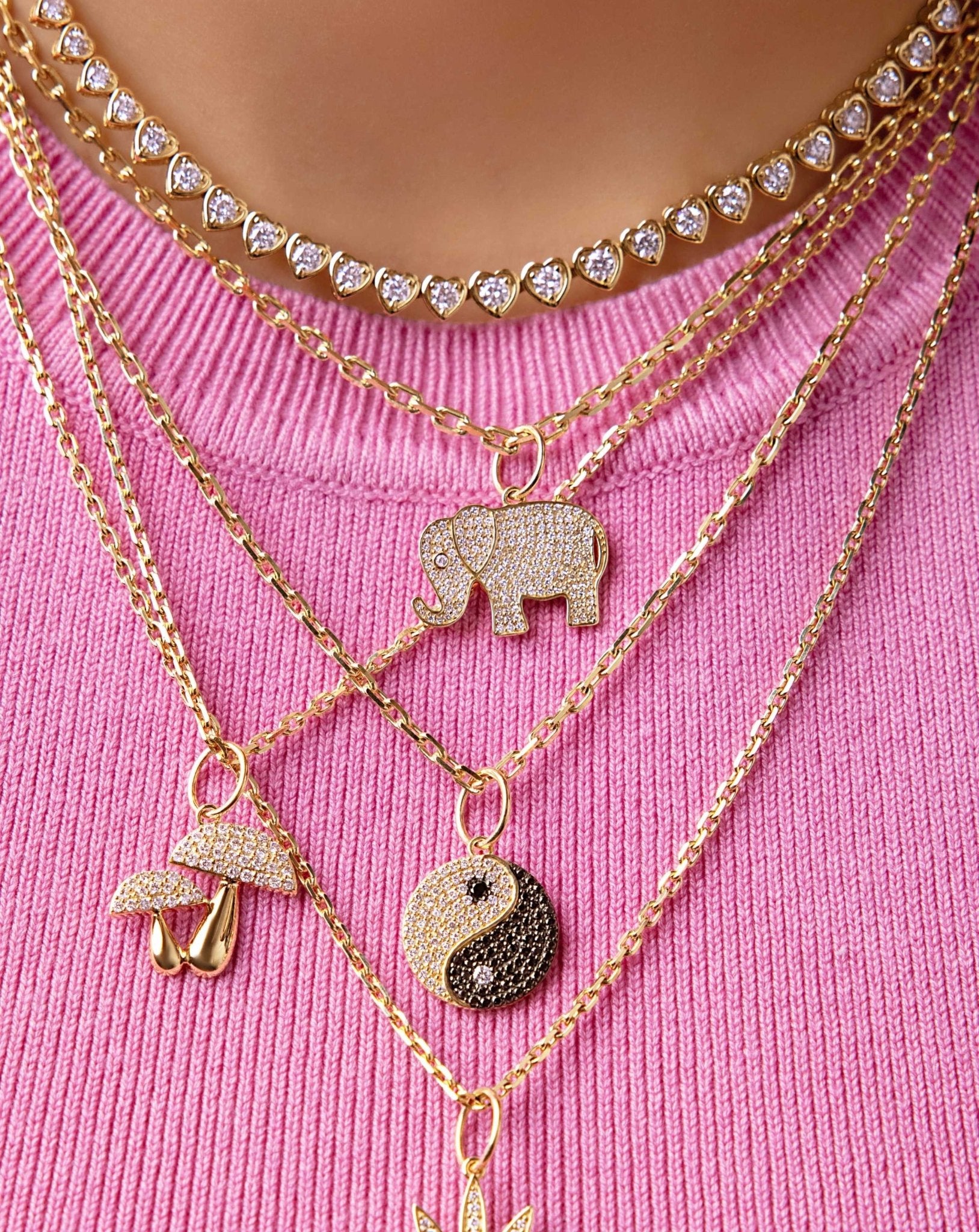 Diamond Elephant Necklace Charm - Sparkle Society