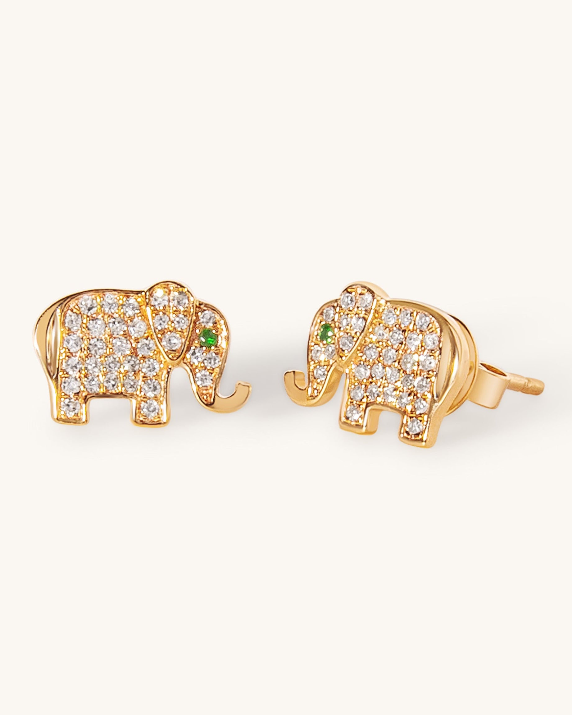 Diamond Elephant Studs - Sparkle Society