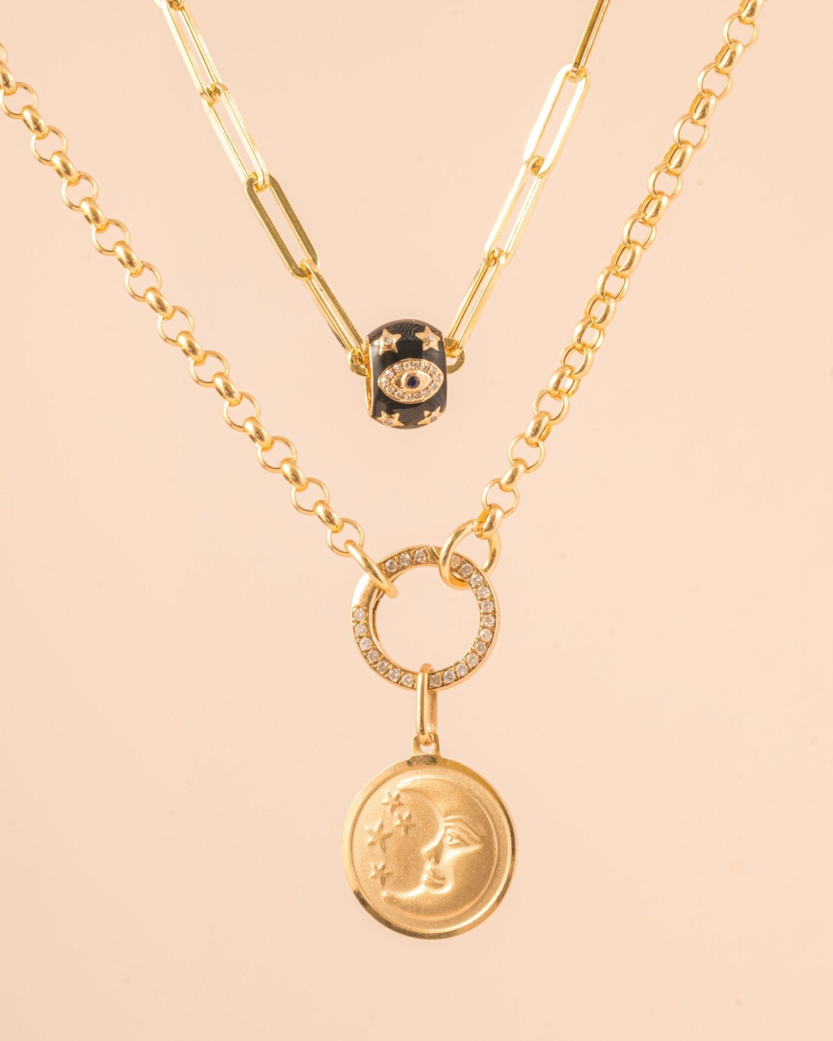 Diamond Evil Eye Enamel Spacer Charm - Sparkle Society