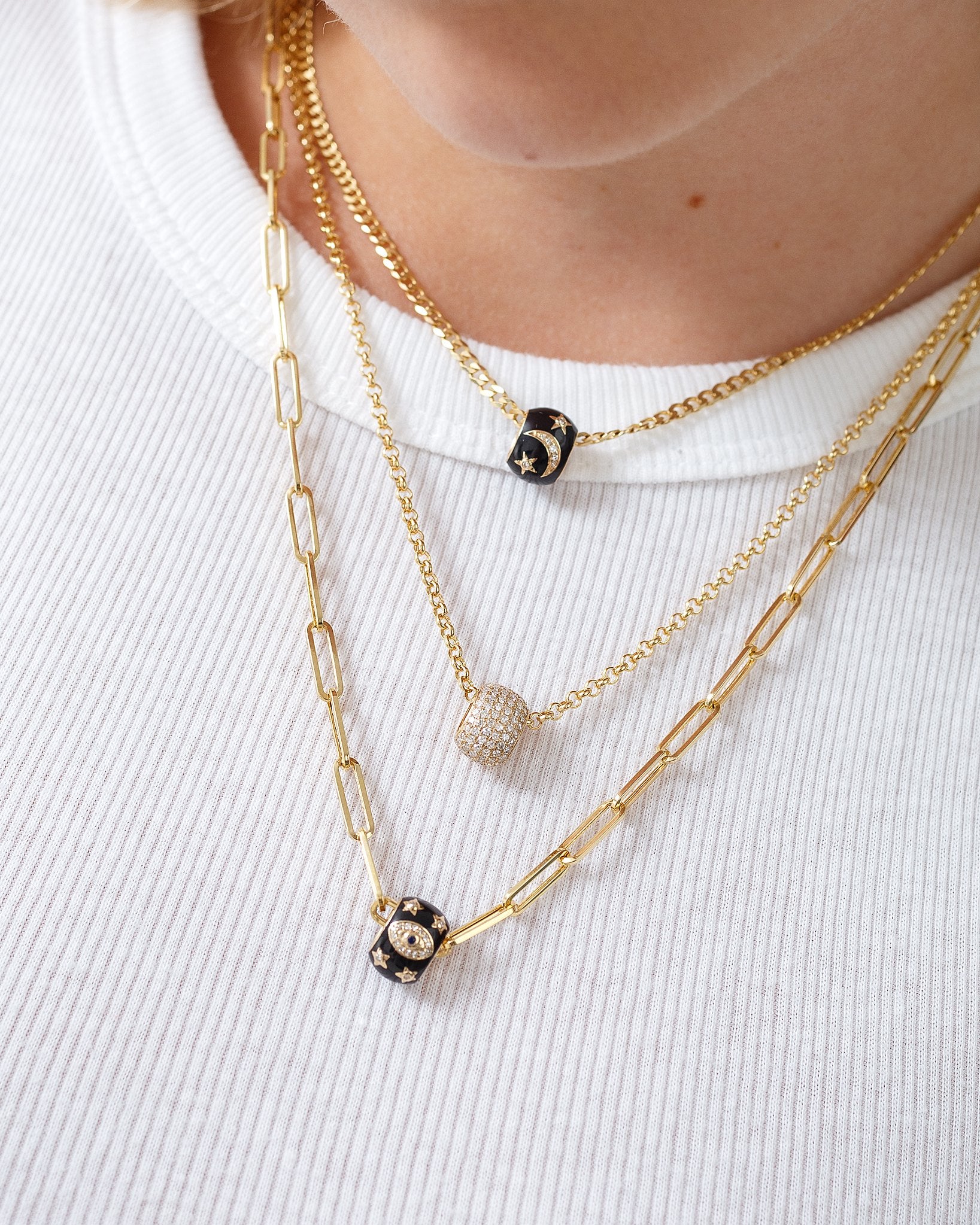 Diamond Evil Eye Enamel Spacer Charm - Sparkle Society