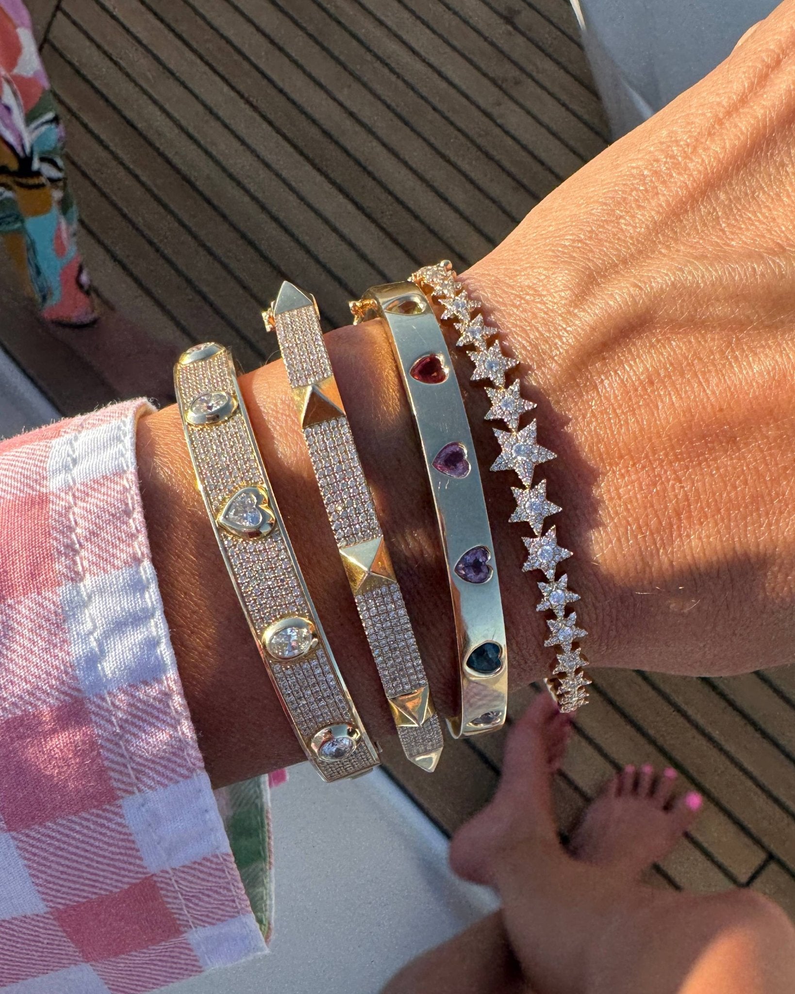 Diamond Graduated Star Bangle - Sparkle Society