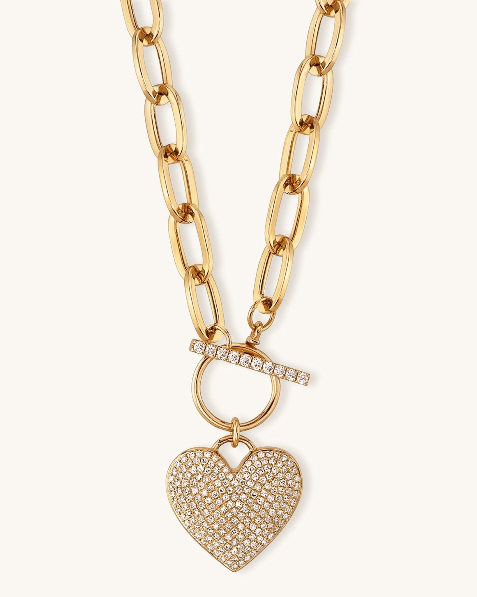 Diamond Heart Paperclip Necklace - Sparkle Society