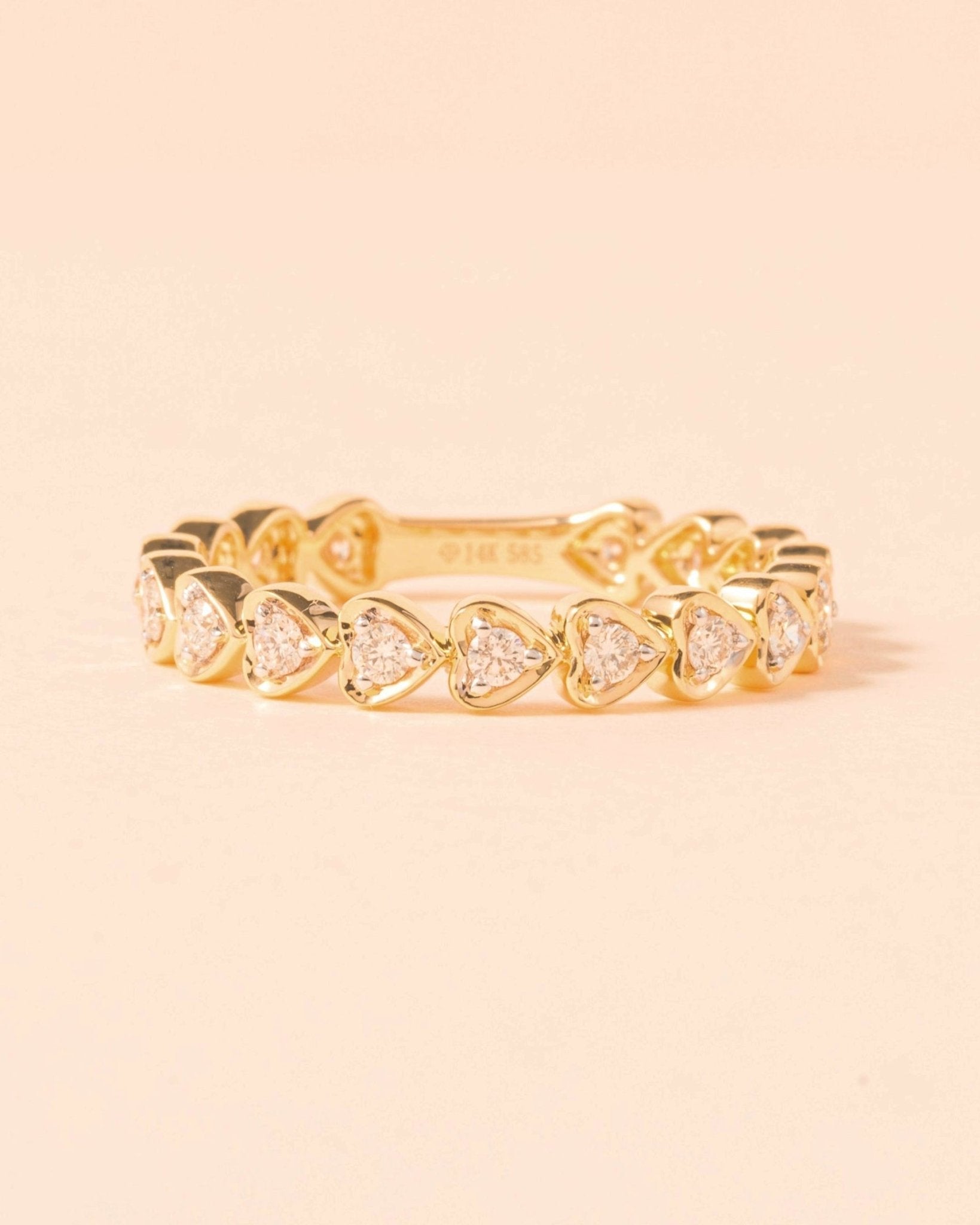 Diamond Heart Shape Eternity Band Ring - Sparkle Society
