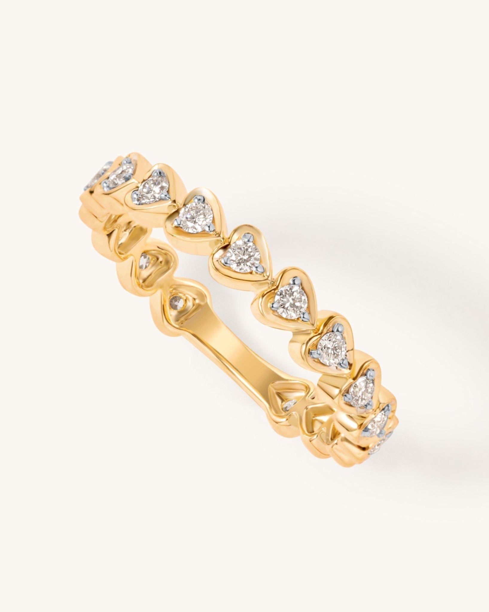 Diamond Heart Shape Eternity Band Ring - Sparkle Society