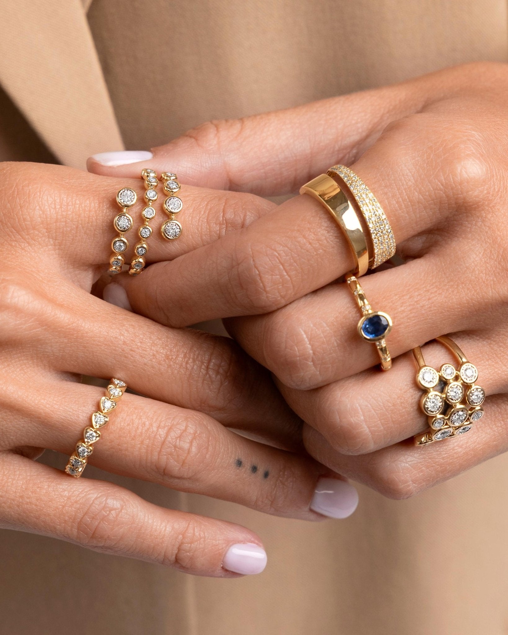 Diamond Heart Shape Eternity Band Ring - Sparkle Society