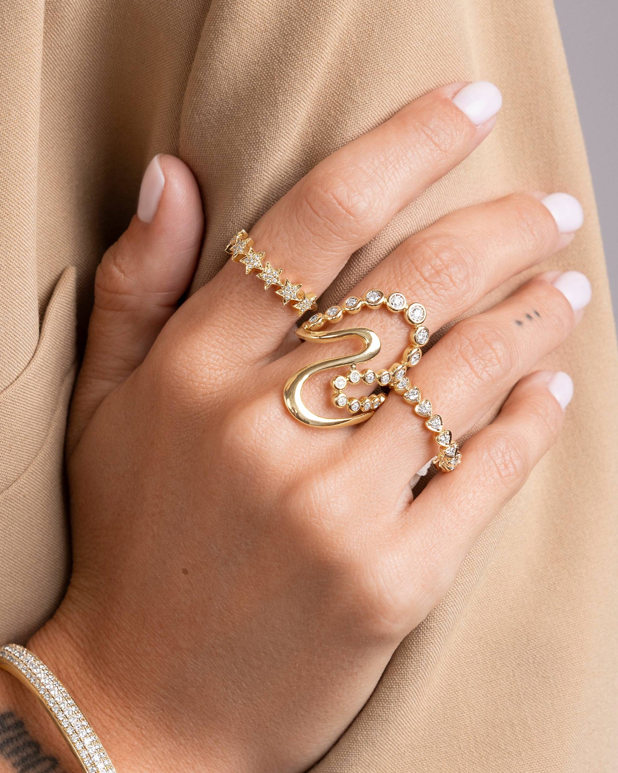 Diamond Heart Shape Eternity Band Ring - Sparkle Society