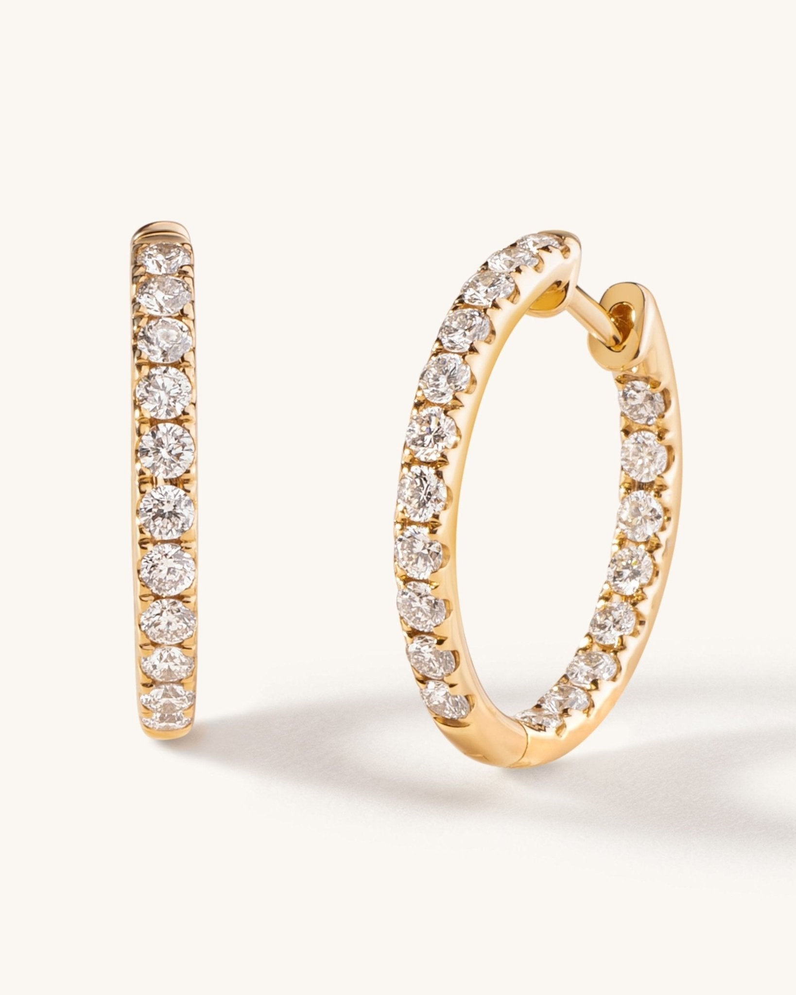 Diamond Inside Out Hoops - Sparkle Society