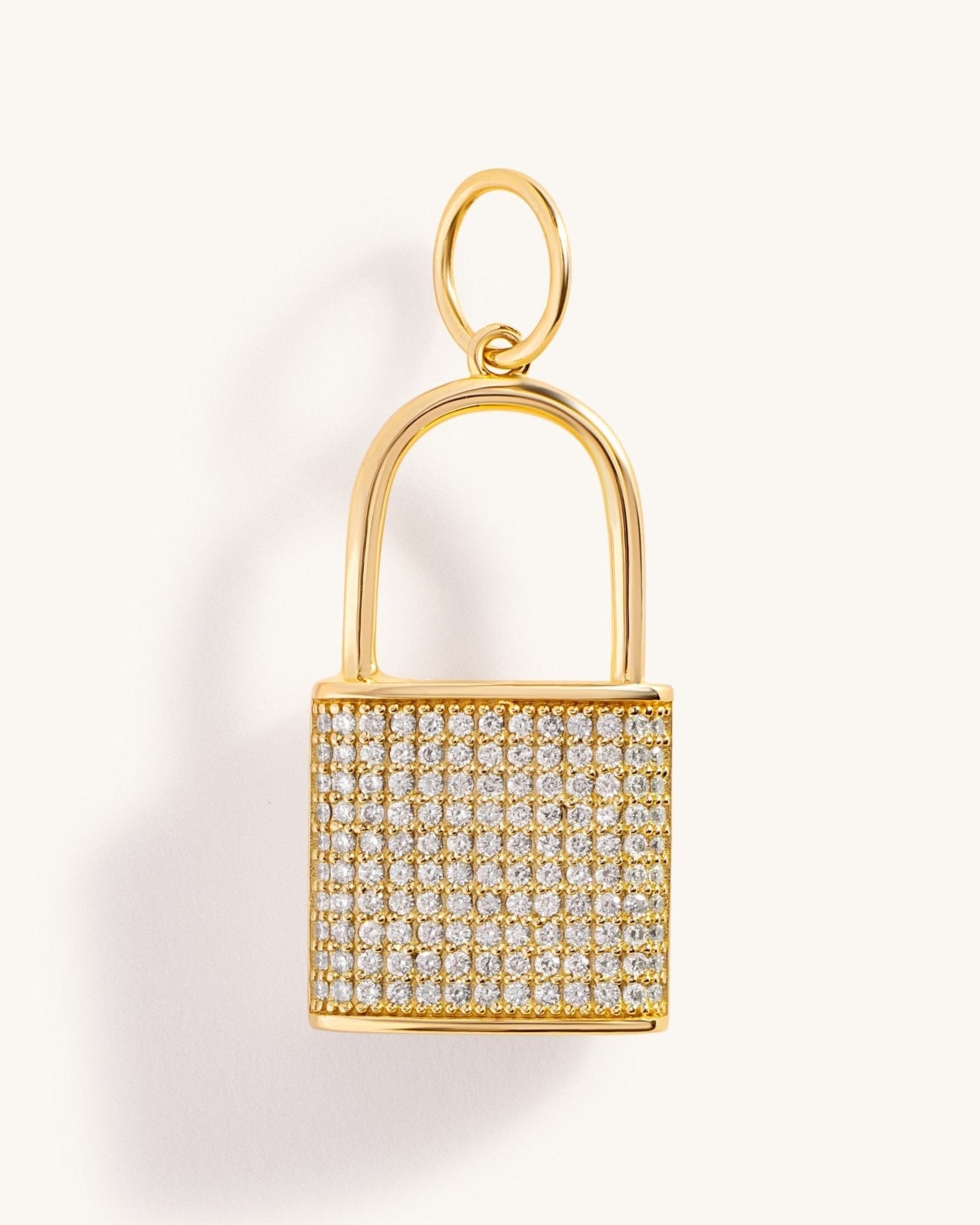 Diamond Lock Necklace Charm - Sparkle Society