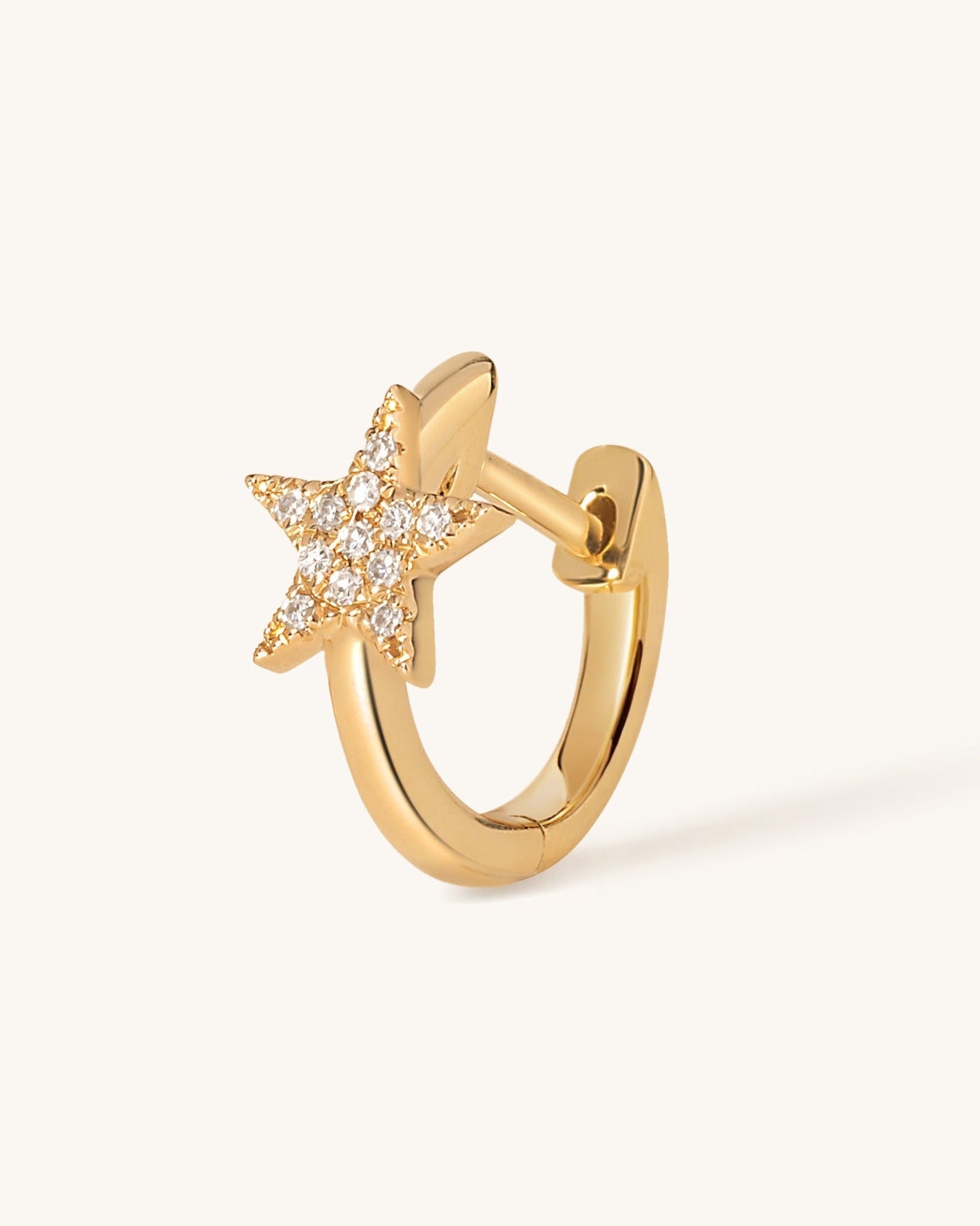 Diamond Moon And Star Gold Huggie Earrings - Sparkle Society