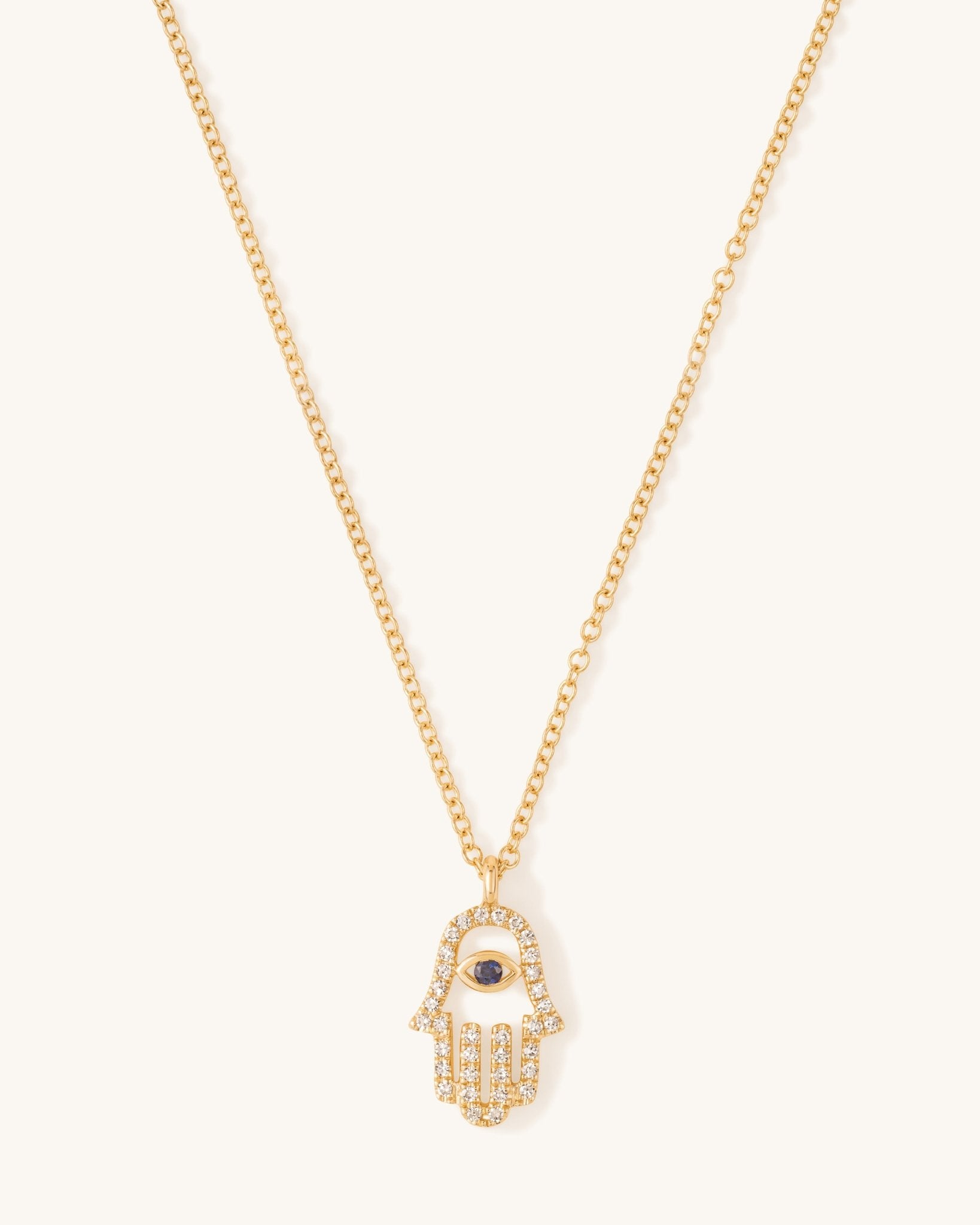 Diamond Open Hamsa Necklace - Sparkle Society
