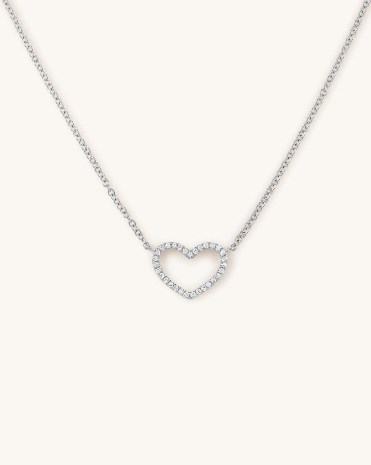 Diamond Open Heart Necklace - Sparkle Society