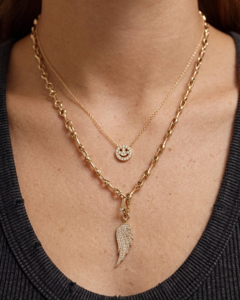 Diamond Smiley Face Necklace - Sparkle Society