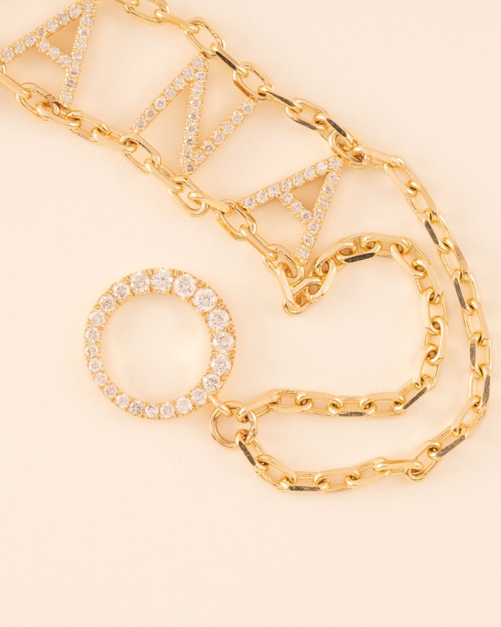 Double Chain Diamond Name Bracelet - Sparkle Society