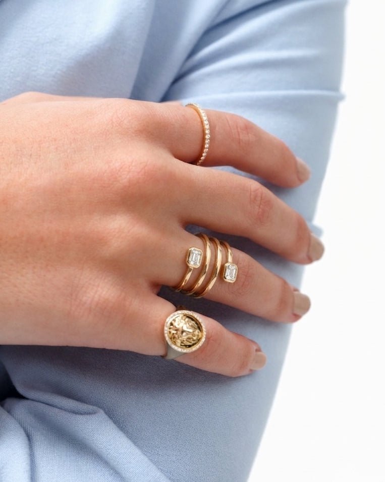 Double Fancy Diamond Spiral Ring - Sparkle Society