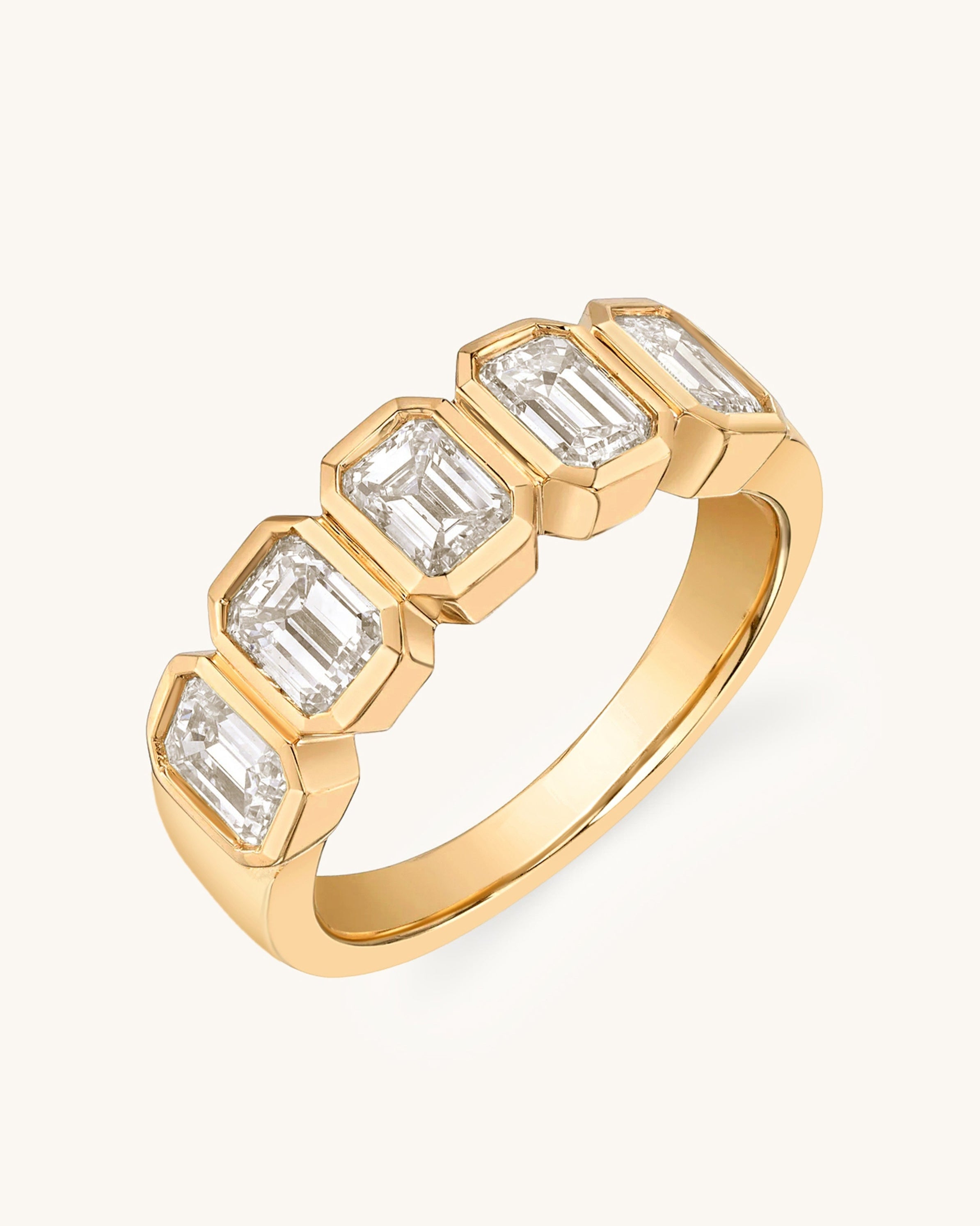 Emerald Diamond Band Ring - Sparkle Society