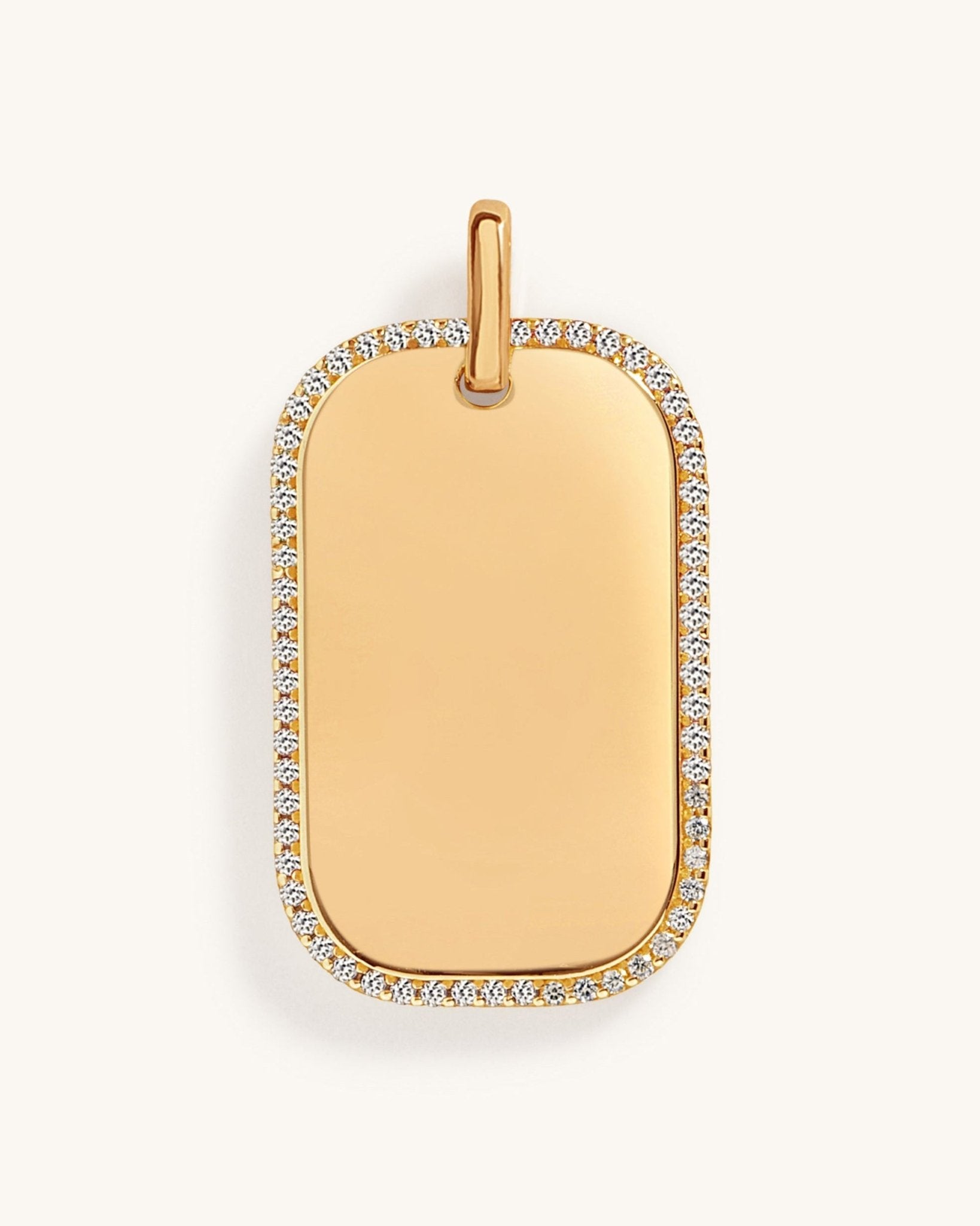 Engravable Diamond Outline ID Tag - Sparkle Society