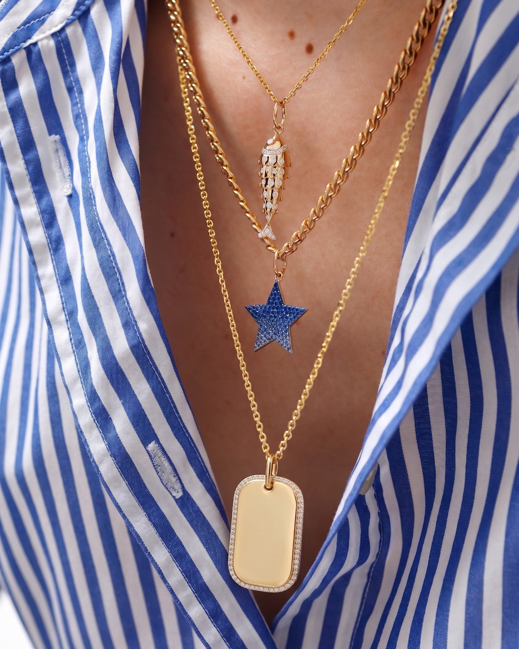 Engravable Diamond Outline ID Tag - Sparkle Society