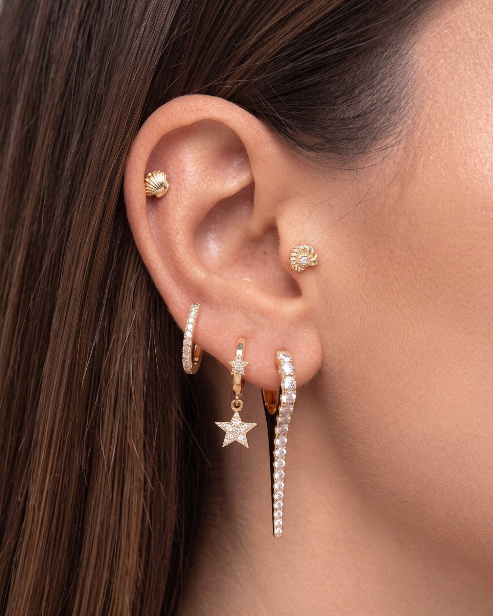 Extra Long Diamond Spike Drop Huggies - Sparkle Society