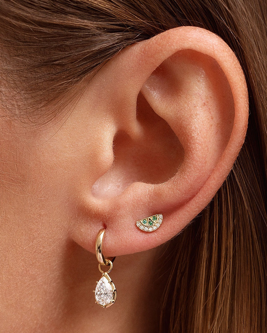 Fancy Diamond Drop Huggies - Sparkle Society