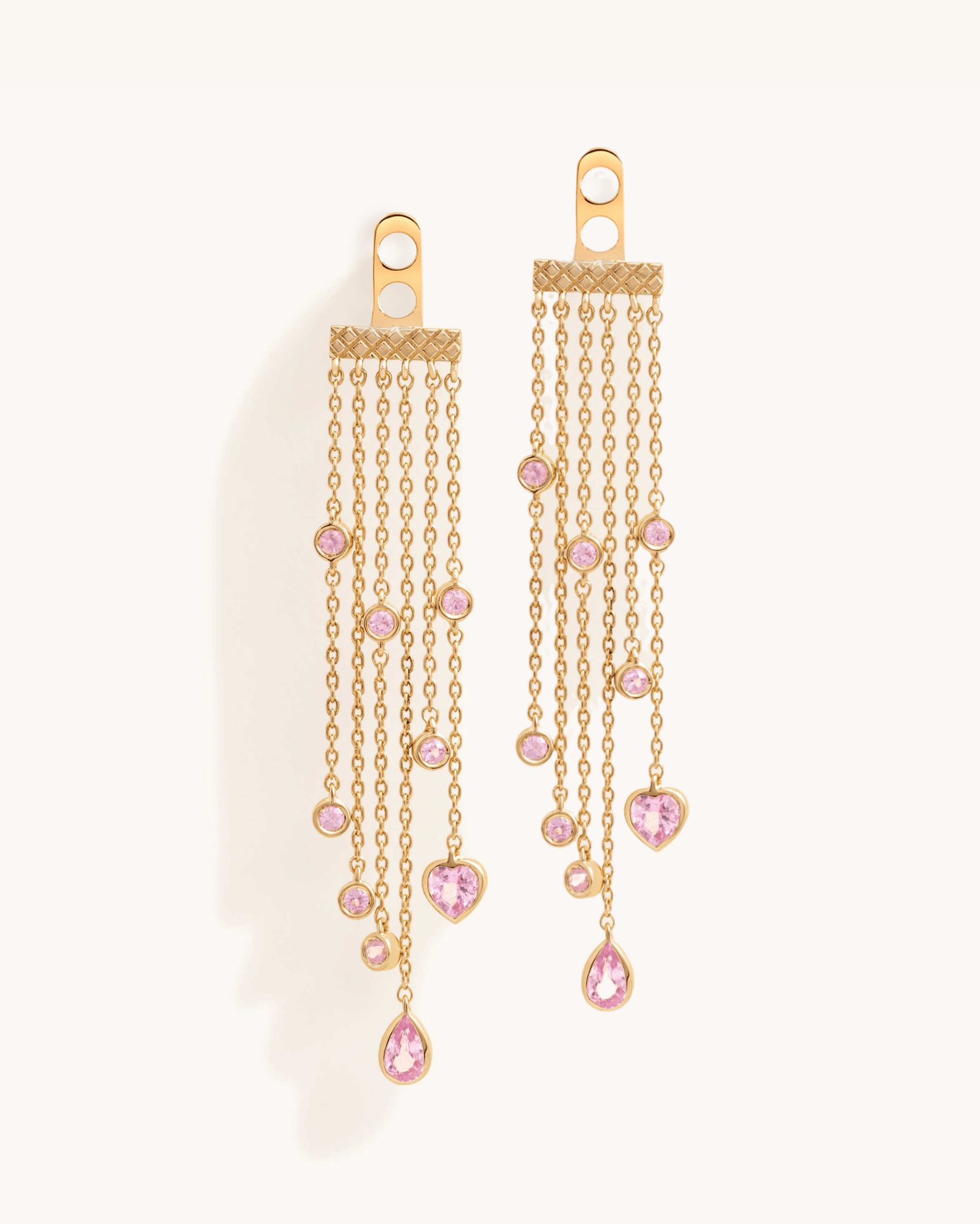 Fancy Shape Gemstone Fringe Earring Jacket - Sparkle Society