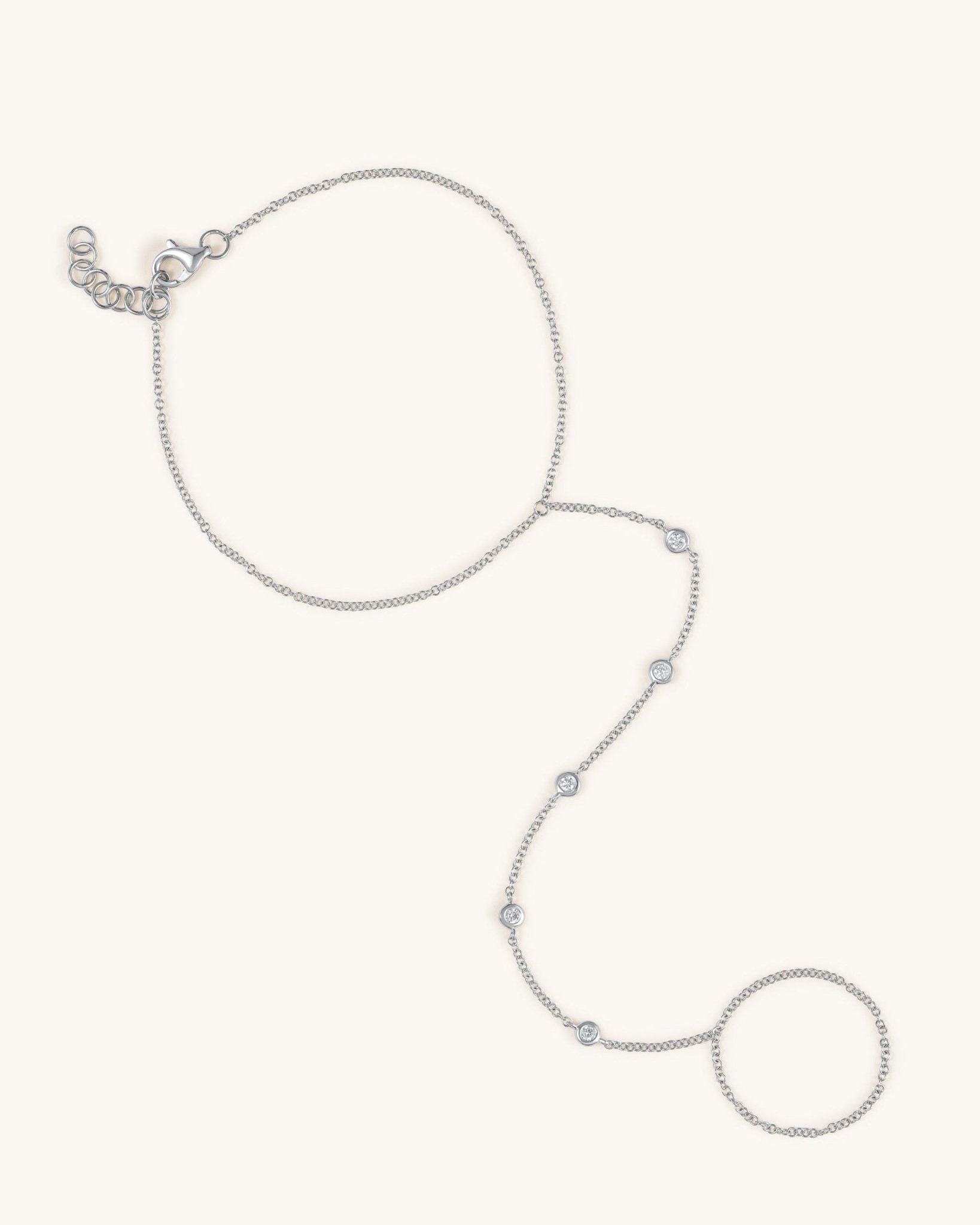 Five Diamond Bezel Hand Chain - Sparkle Society