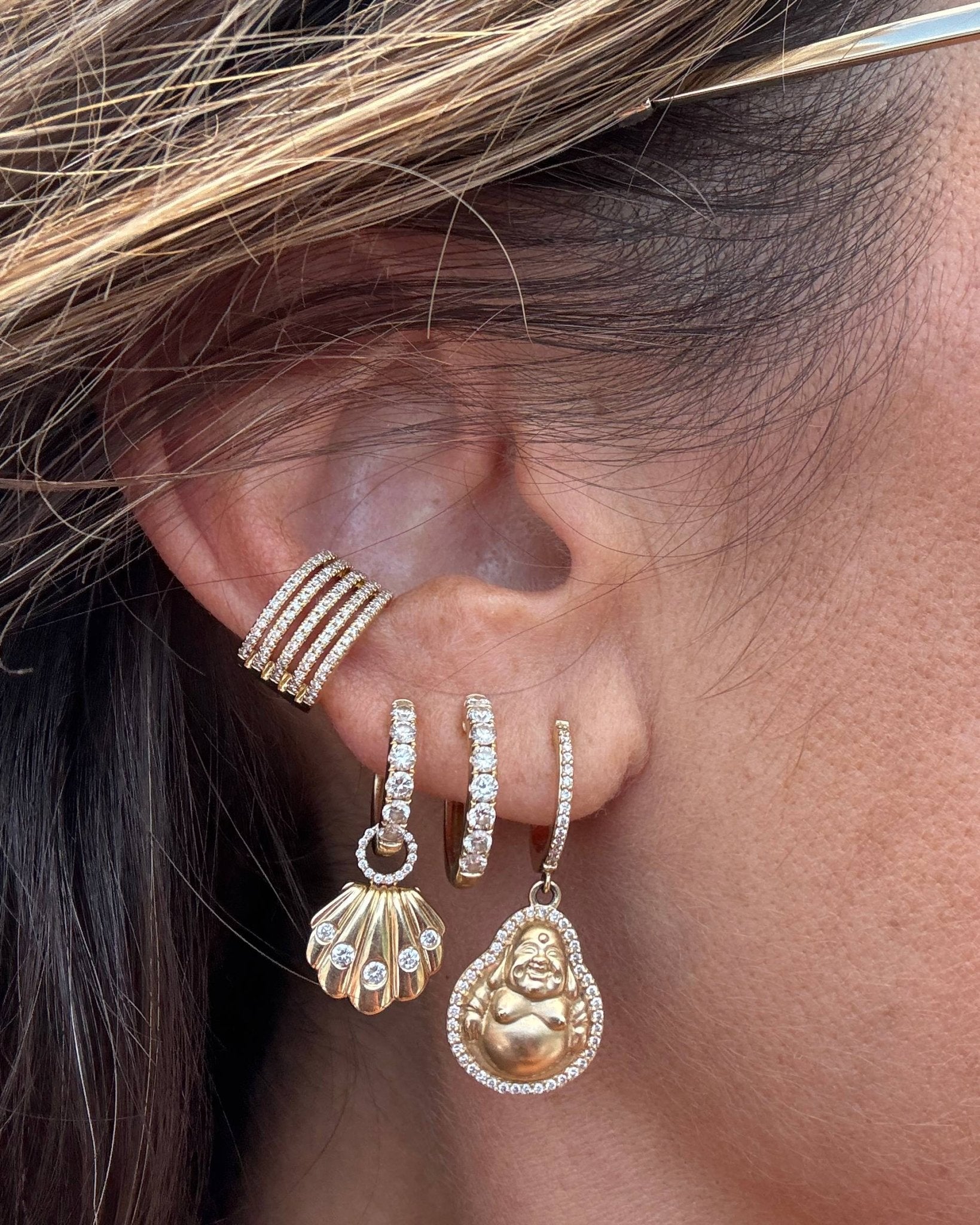 Five Row Diamond Ear Cuff - Sparkle Society